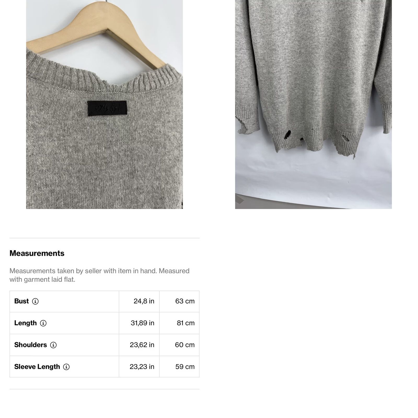 Diesel Diesel Sweater Wool Knit Alpaca Distressed Made in Italy Size L Gray Womens Pullover Vintage? Size L / US 10 / IT 46 - 10 Thumbnail