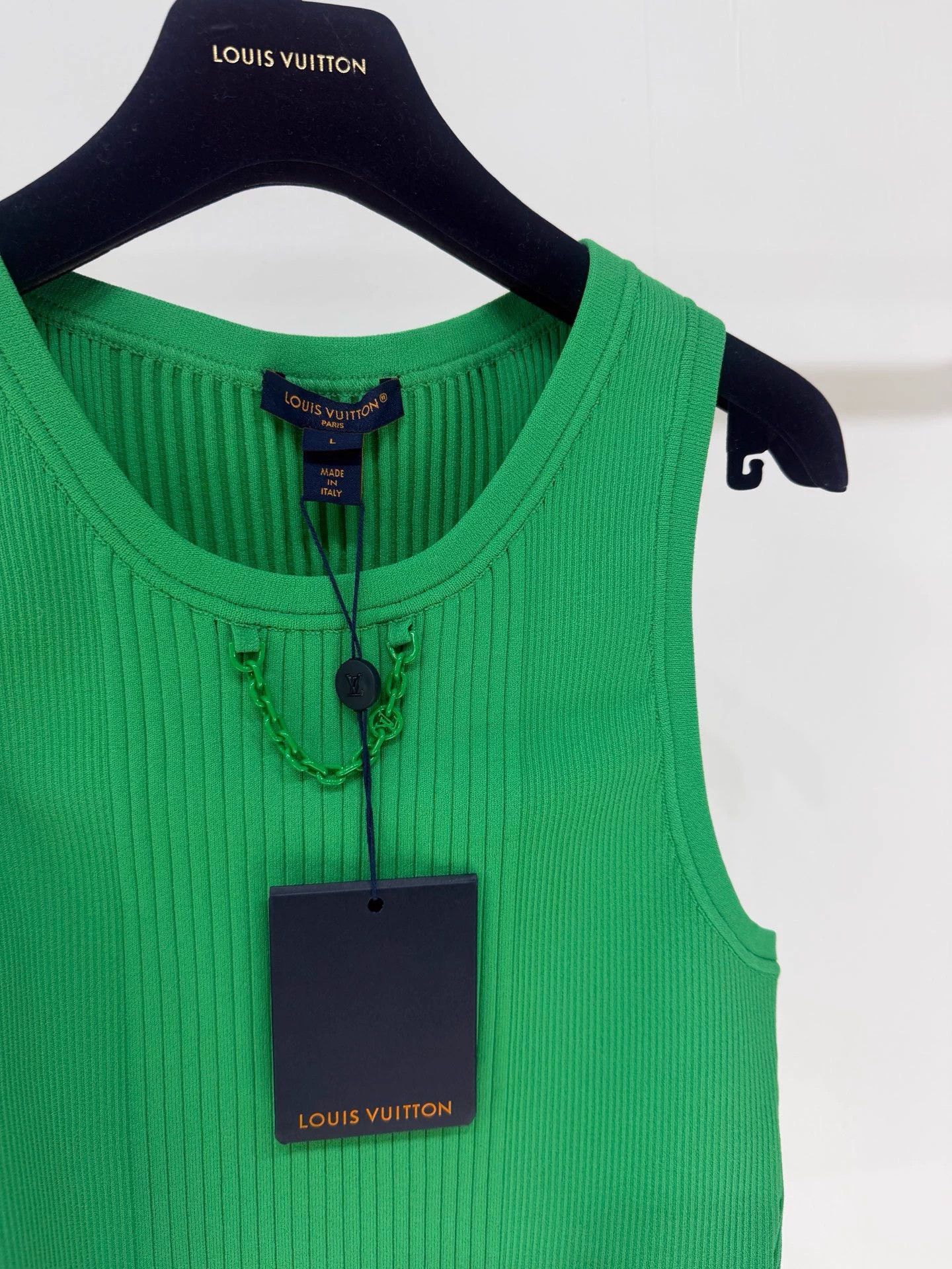 Louis Vuitton LV Green Chain Cami NWT L (M fit) Size L / US 10 / IT 46 - 2 Thumbnail