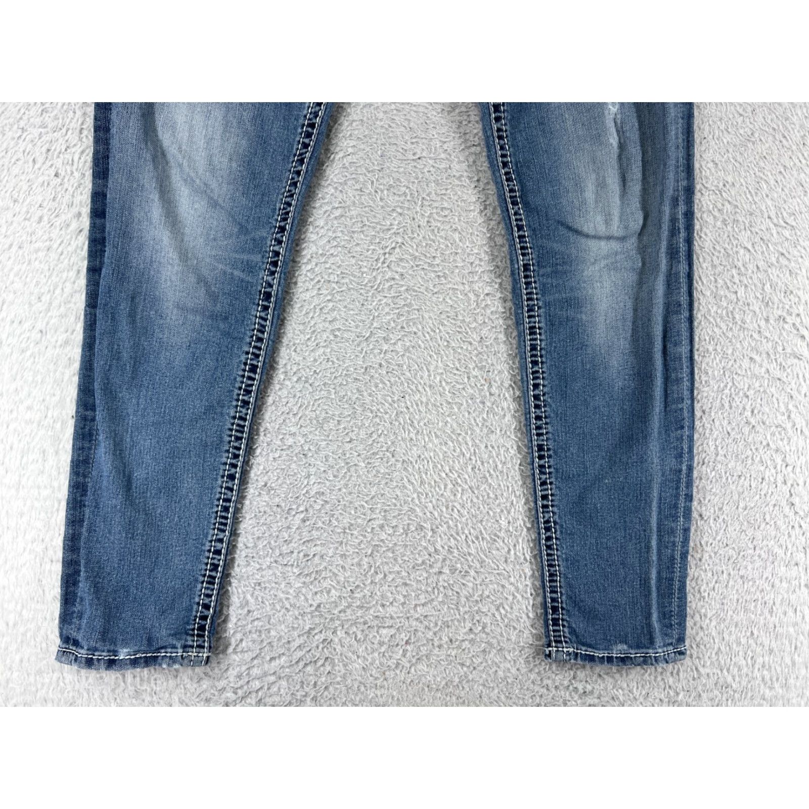 Vintage Seven7 Jeans Women Jeans Low Rise Skinny Blue 28 in 5-Pocket Denim Stretch Embroidered Cotton Vintage No Women Size 28" / US 6 / IT 42 - 6 Thumbnail