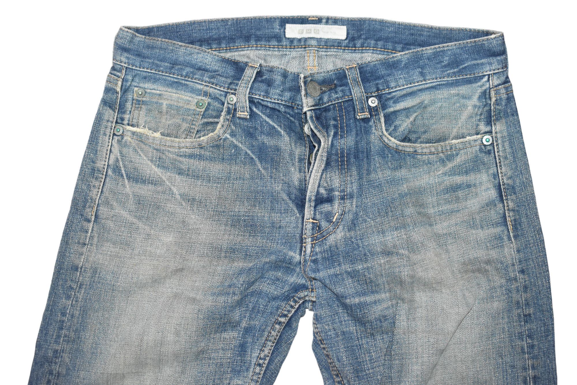 If Six Was Nine × Japanese Brand × Jean WIDE LEG 🔥 Domingo DMG Distress Blue Wash Jeans W30 Size US 30 / EU 46 - 2 Thumbnail