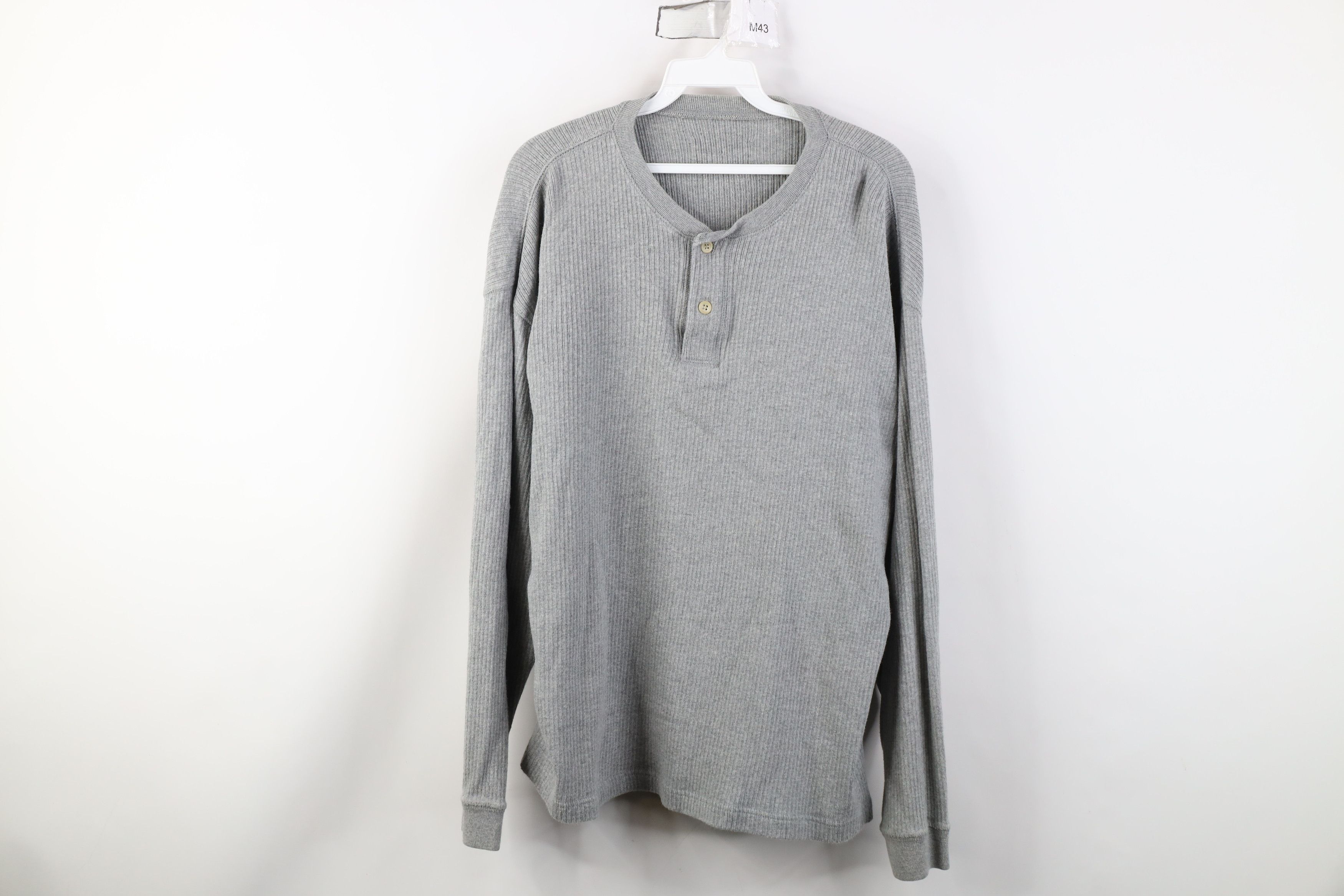 Vintage Vintage 90s Y2K Streetwear Knit Long Sleeve Henley T-Shirt Size US L / EU 52-54 / 3 - 1 Thumbnail
