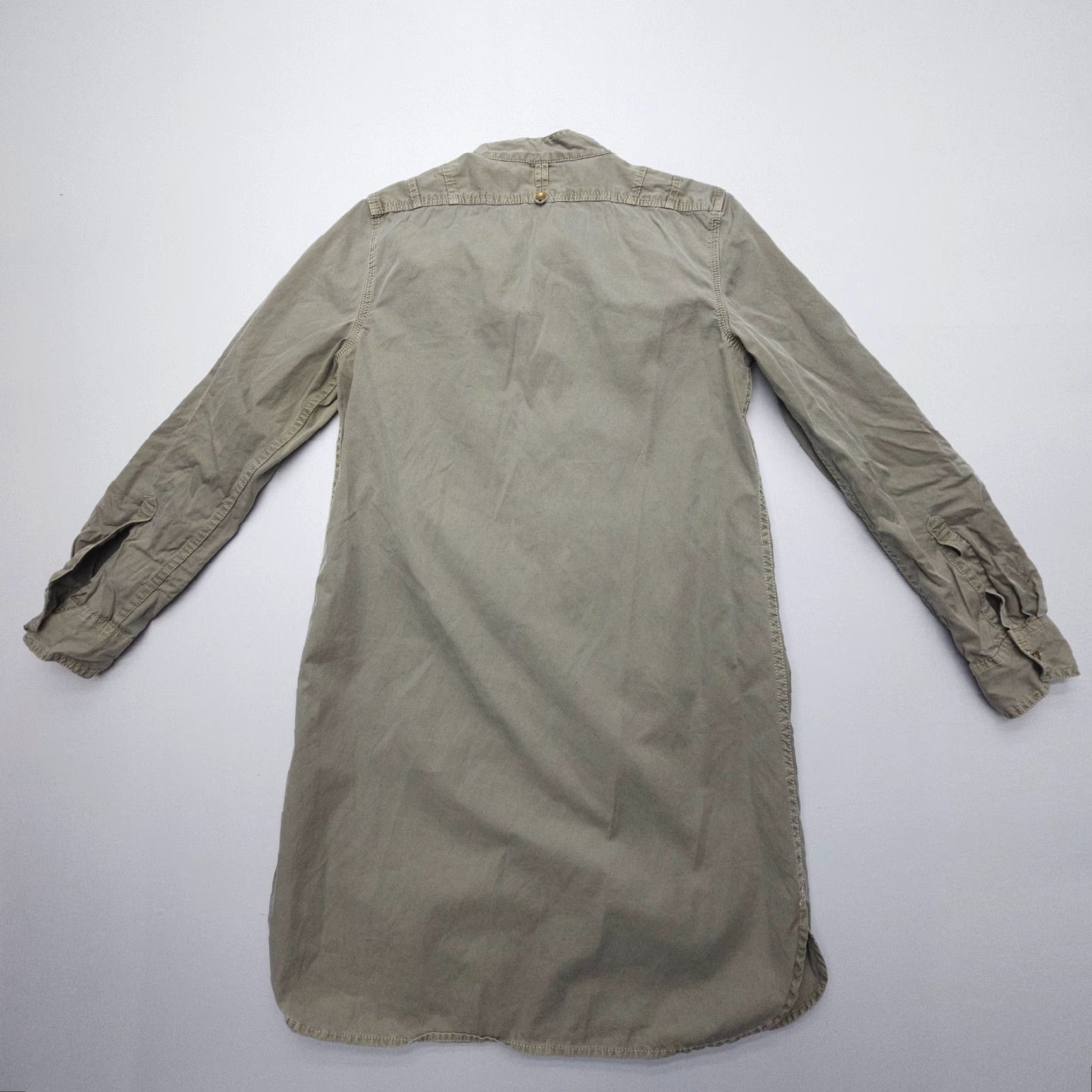 Gap Gap Shirt Dress Safari Military Y2K Green Twill Cotton Long Sleeve Size Medium Size M / US 6-8 / IT 42-44 - 2 Thumbnail