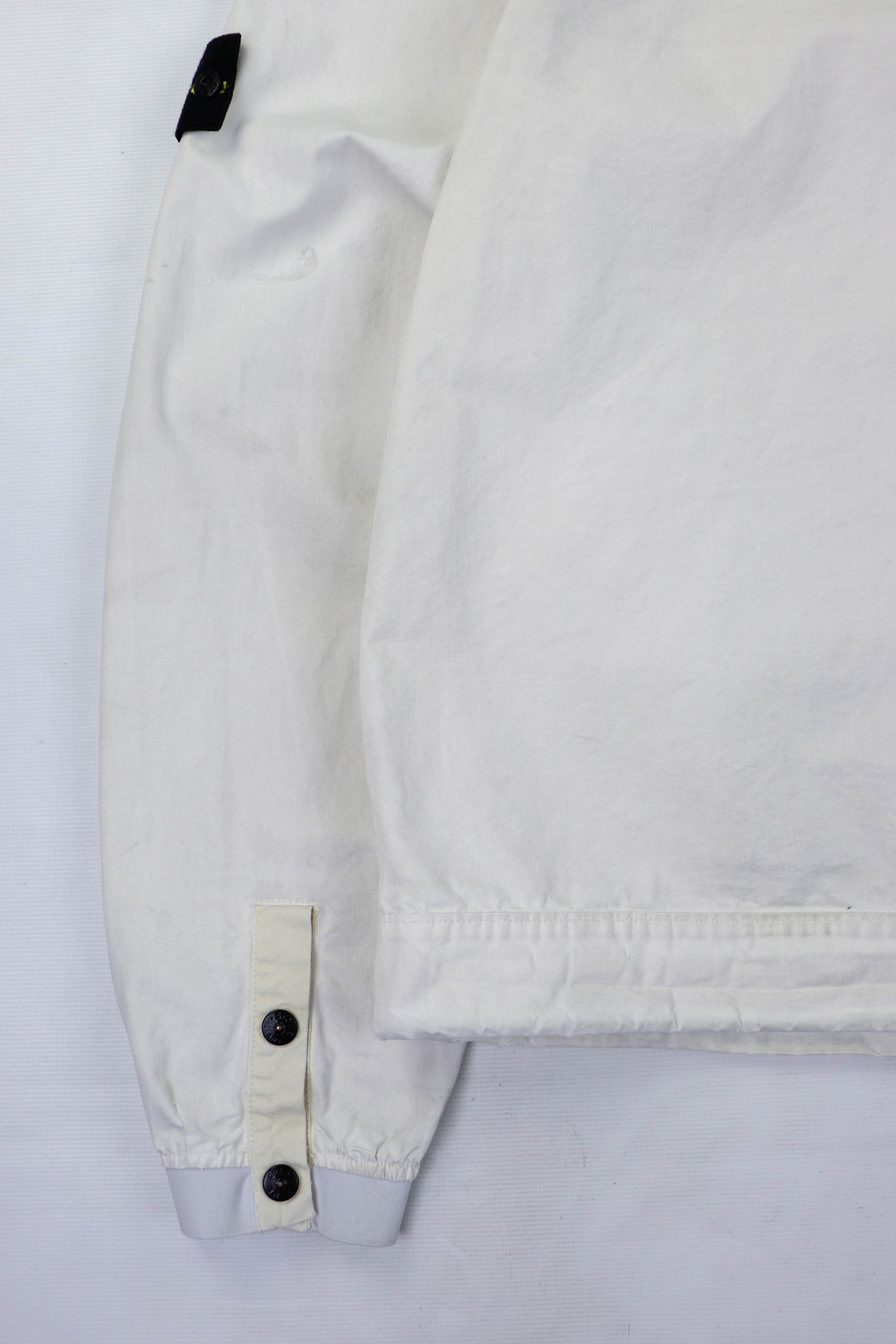 Stone Island Vintage Stone Island 06 White Laminated Cotton Hooded Jacket Size US L / EU 52-54 / 3 - 14 Thumbnail