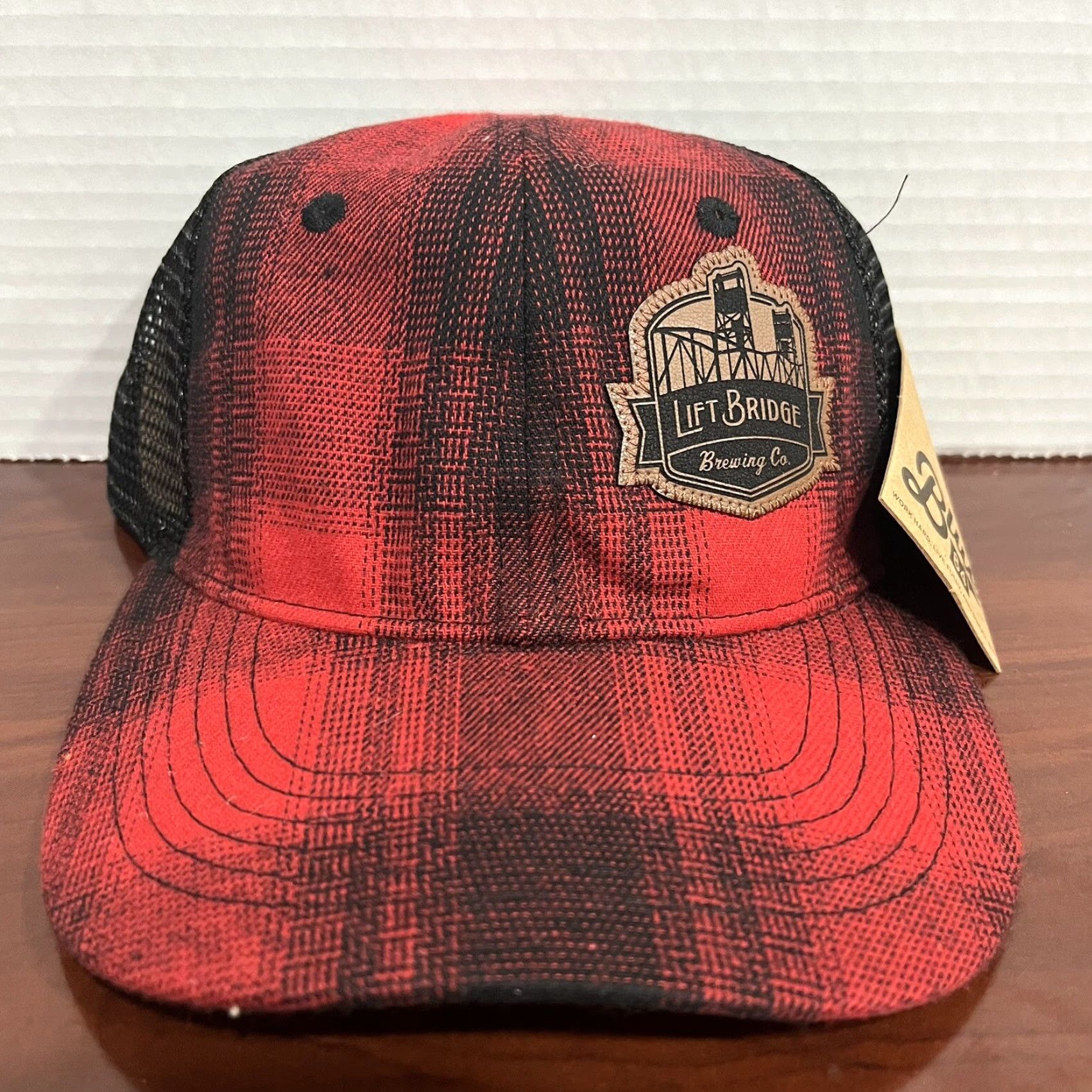 Vintage BLUE 84 Lift Bridge Brewery Hat Cap Strap Back Plaid Red Black Minnesota Men Baseball Cap NCAA 90s Outdoors Size ONE SIZE - 2 Thumbnail