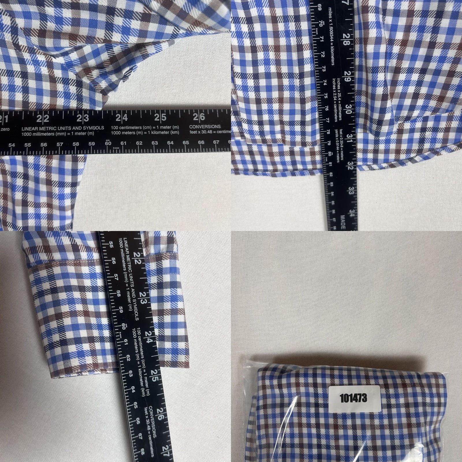 Peter Millar Peter Millar Blue Gingham Check Mens Shirt Size Medium Long Sleeve Cotton Button-Up Size US M / EU 48-50 / 2 - 8 Thumbnail