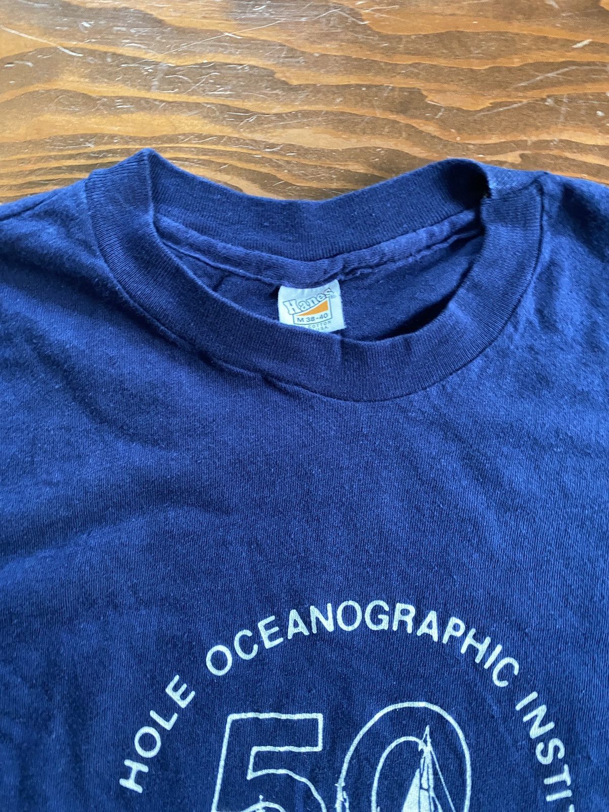 Hanes Vintage ‘80 Oceanographic Institution Boat Single Stitch Tee Size US M / EU 48-50 / 2 - 5 Thumbnail