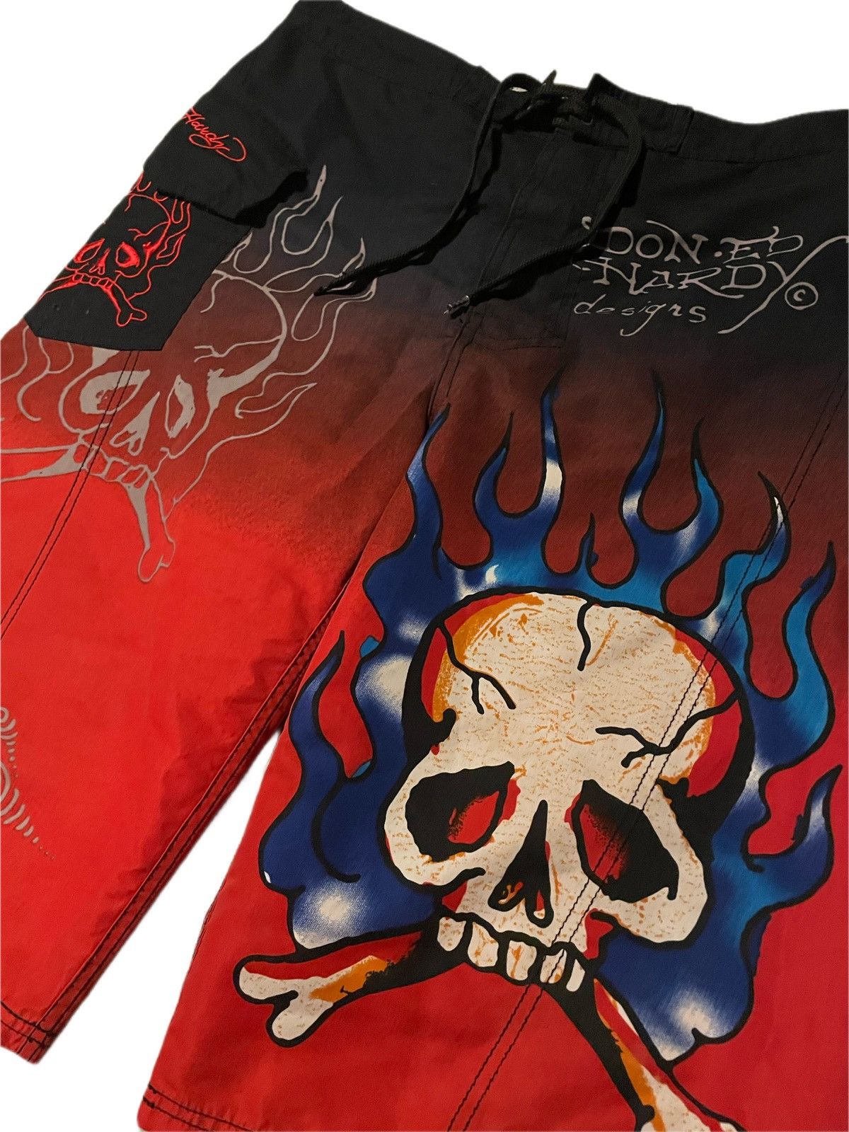 Ed Hardy Super Sick Y2K ED Hardy christian audigier Swim Shorts Size US 31 - 4 Thumbnail
