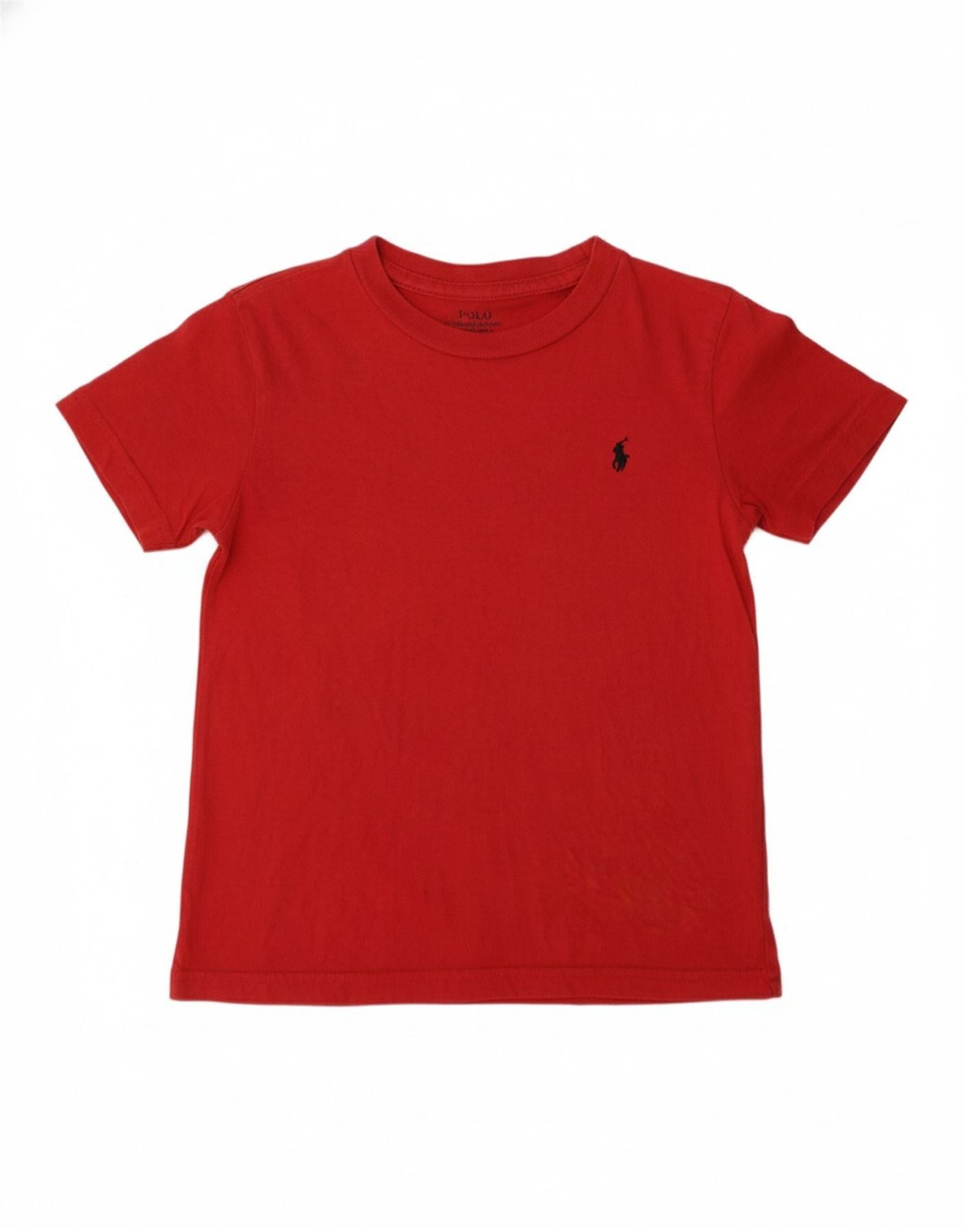Polo Ralph Lauren Boys T-Shirt Top 4-5 Years Red Cotton Size XS / US 0-2 / IT 36-38 - 1 Thumbnail