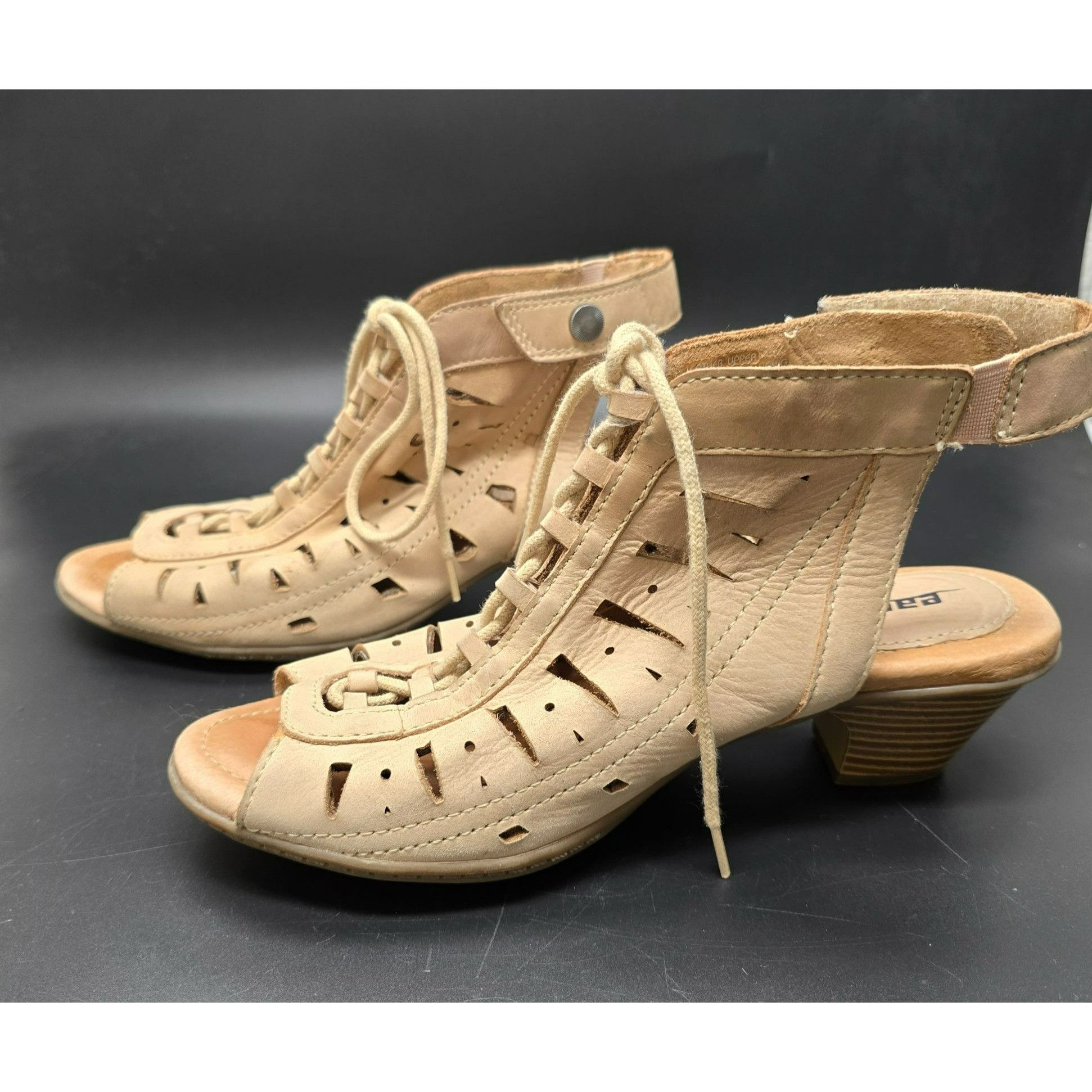 Other Earth Sandals Kristen Leather Upper Peep Toe Heeled 6.5B Wit Size US 6 / IT 36 - 3 Thumbnail