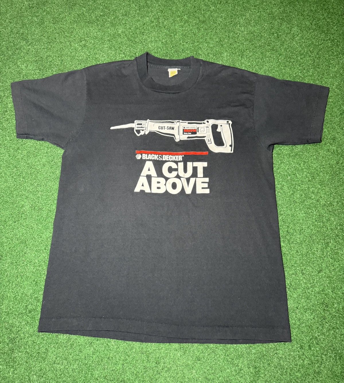 Velva Sheen × Vintage Vintage 80s Black & Decker A Cut Above American Tool T Shirt Size US XL / EU 56 / 4 - 1 Thumbnail