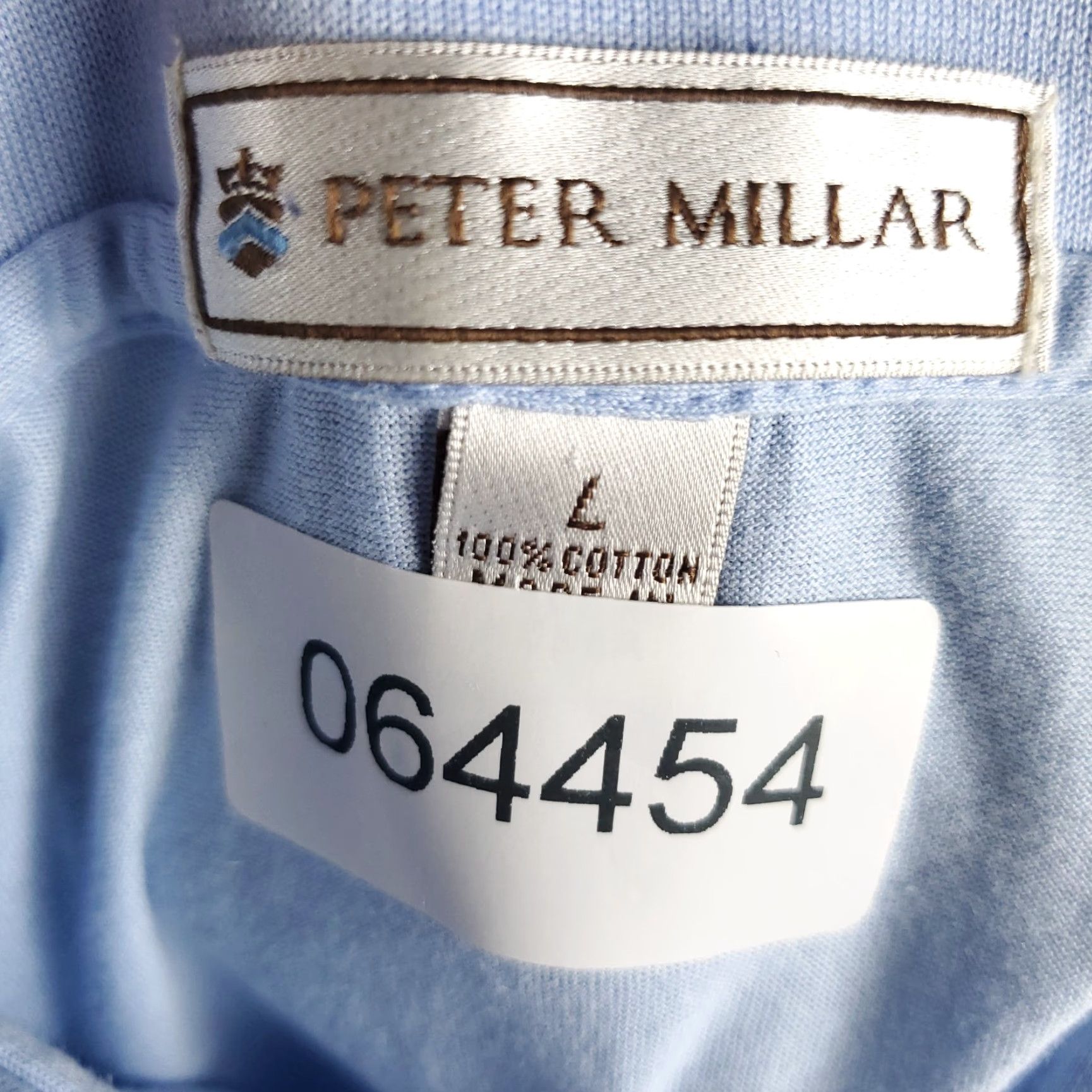 Peter Millar PETER MILLAR Polo Shirt Mens Large Light Blue Cotton Golf Short Sleeve Adult L Blue Logo Modern Preppy Mens Size US L / EU 52-54 / 3 - 8 Thumbnail