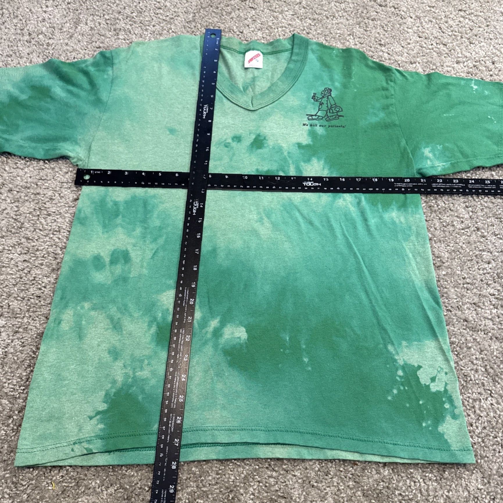 Jerzees VINTAGE 80s Bug & Lawn Doctor Funny Green Faded Distressed T-Shirt XL Mens Jerzees Regular Green Distressed 80s Funny T-Shirt Size US XL / EU 56 / 4 - 7 Thumbnail