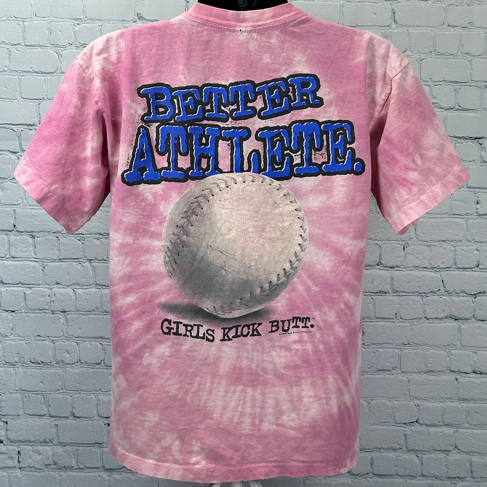 Vintage Vintage 90s Girls Kick Butt Softball T Shirt Pink Unisex L Size L / US 10 / IT 46 - 3 Thumbnail