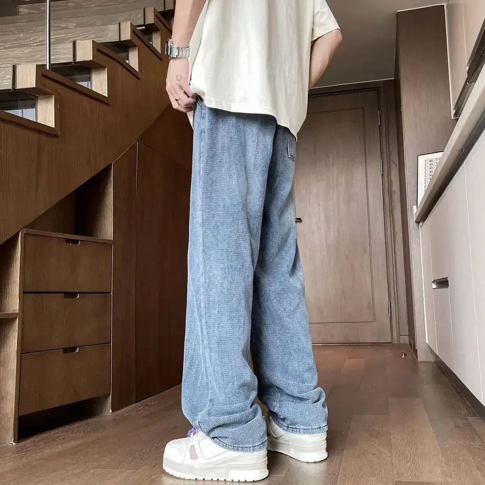 Japanese Brand Retro loose wide leg straight leg jeans Size US 32 / EU 48 - 3 Thumbnail