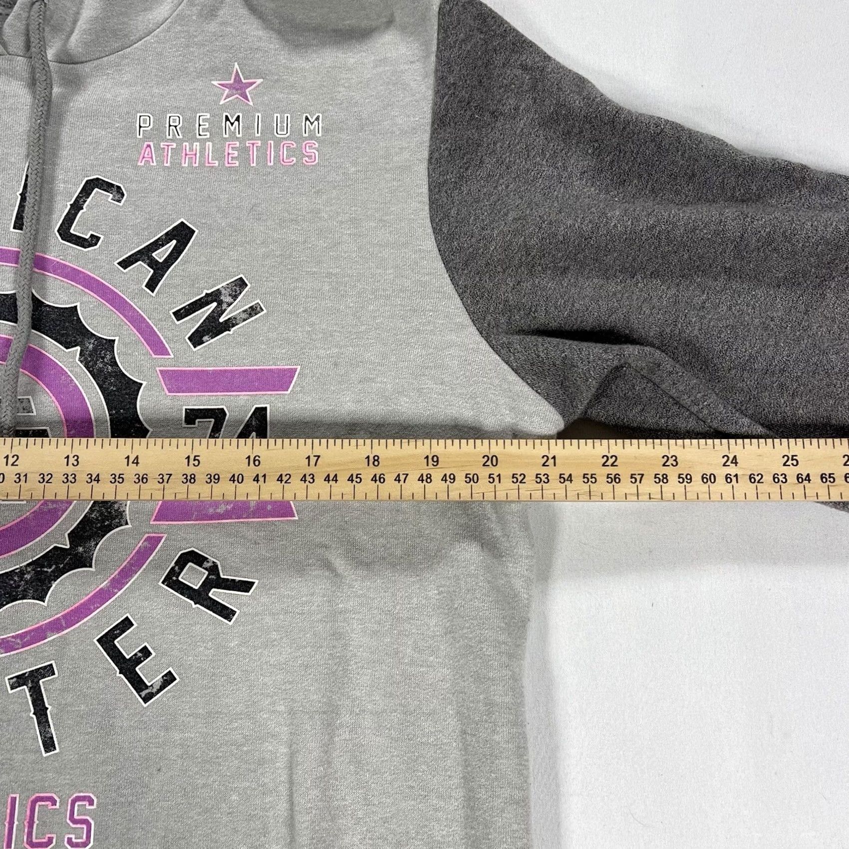 Vintage American Fighter Hoodie Women L Pink Gray Purple Pullover Hooded Casual Activewear Knit Cotton Blend Modern Classic Sweatshirt Size L / US 10 / IT 46 - 4 Thumbnail