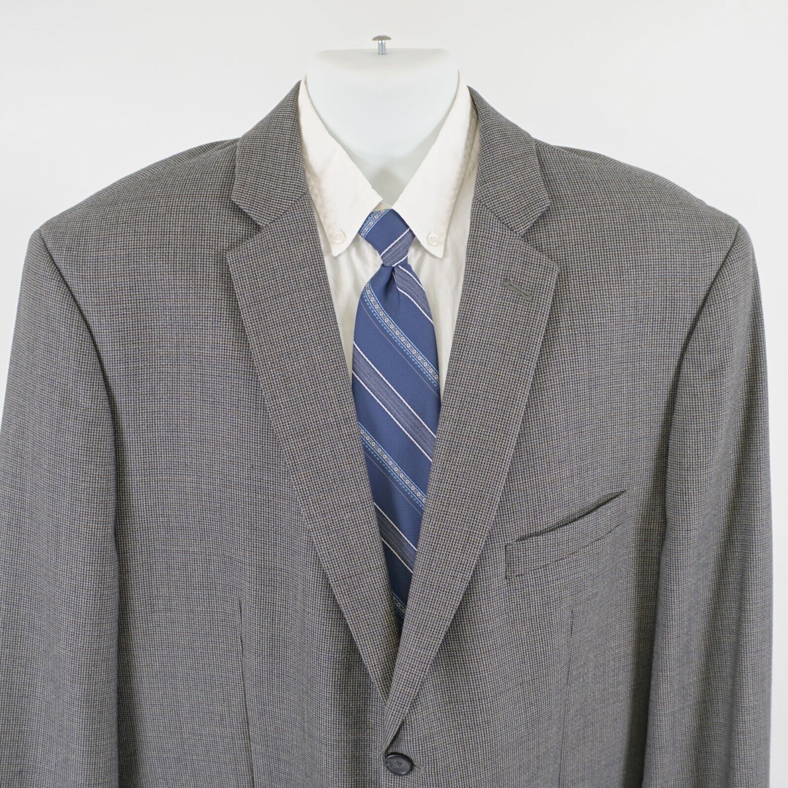 Pronto Uomo Pronto Uomo Platinum Black Gray Blue Check Tweed Wool Sport Size 52R - 1 Thumbnail