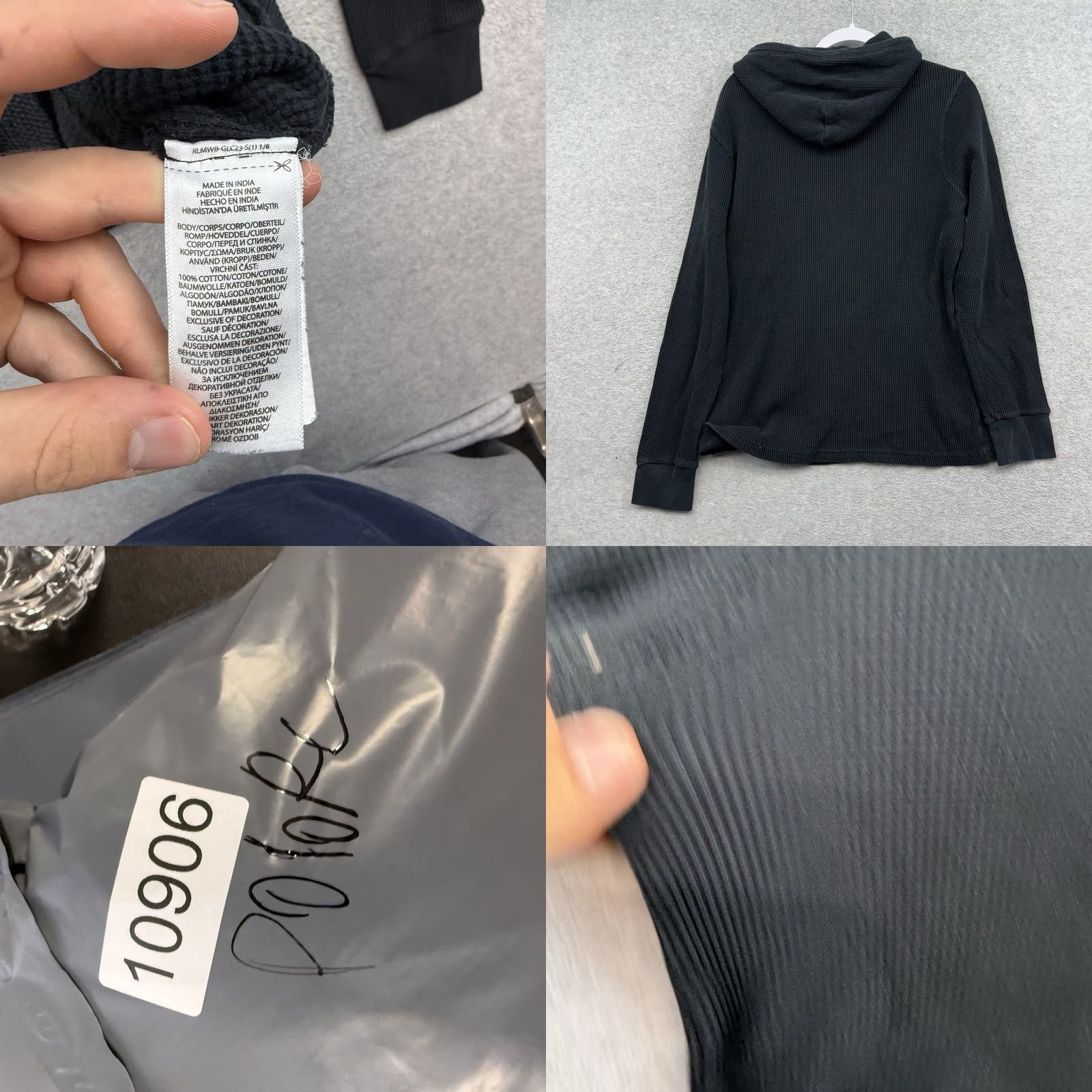 Polo Ralph Lauren Polo Ralph Lauren Hoodie Mens M Black Waffle Knit Thermal Pullover Hooded Pockets Logo Embroidered Size US M / EU 48-50 / 2 - 8 Thumbnail