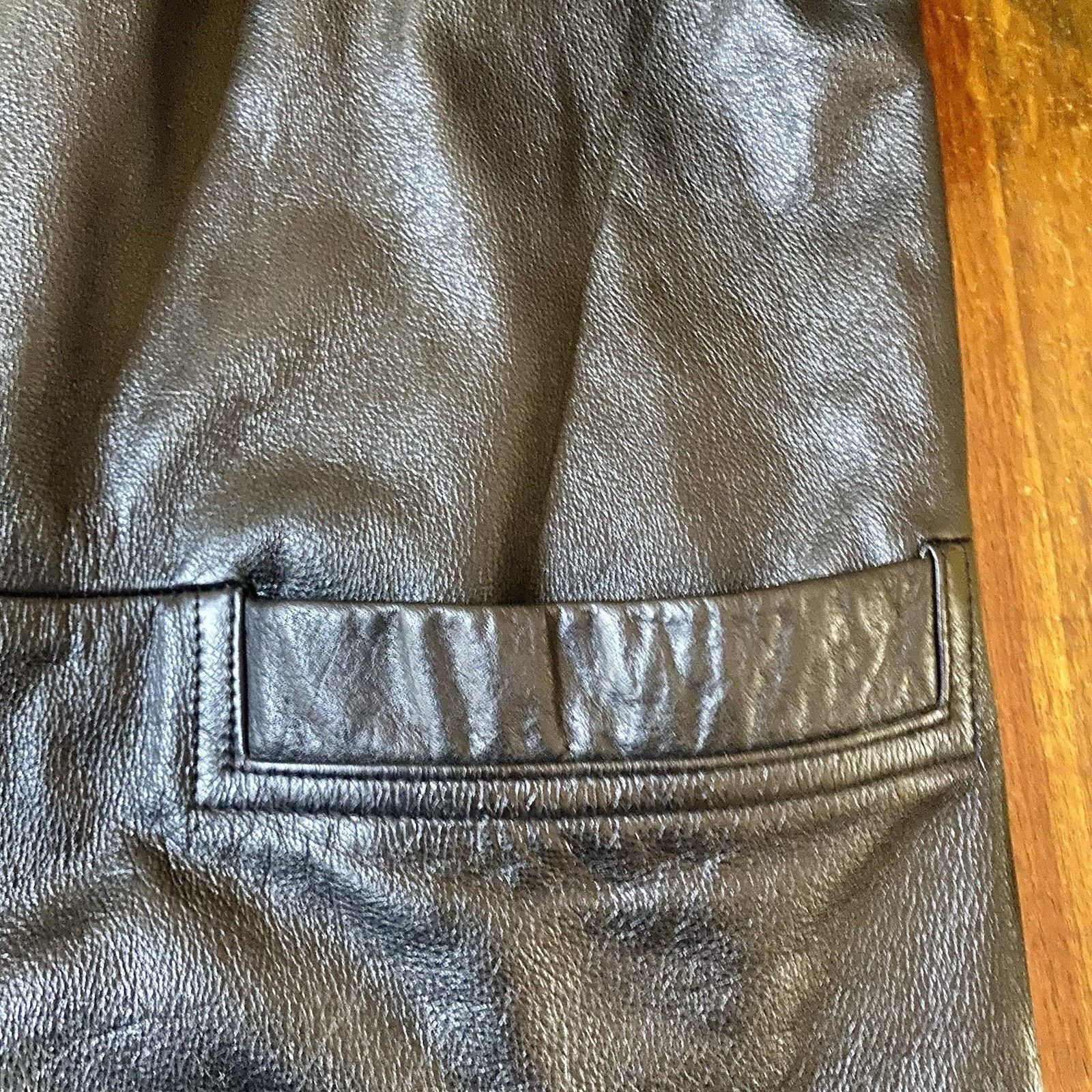 & Other Stories Vintage Women’s M Leather Trench Coat Jacket Long Black Size M / US 6-8 / IT 42-44 - 8 Thumbnail