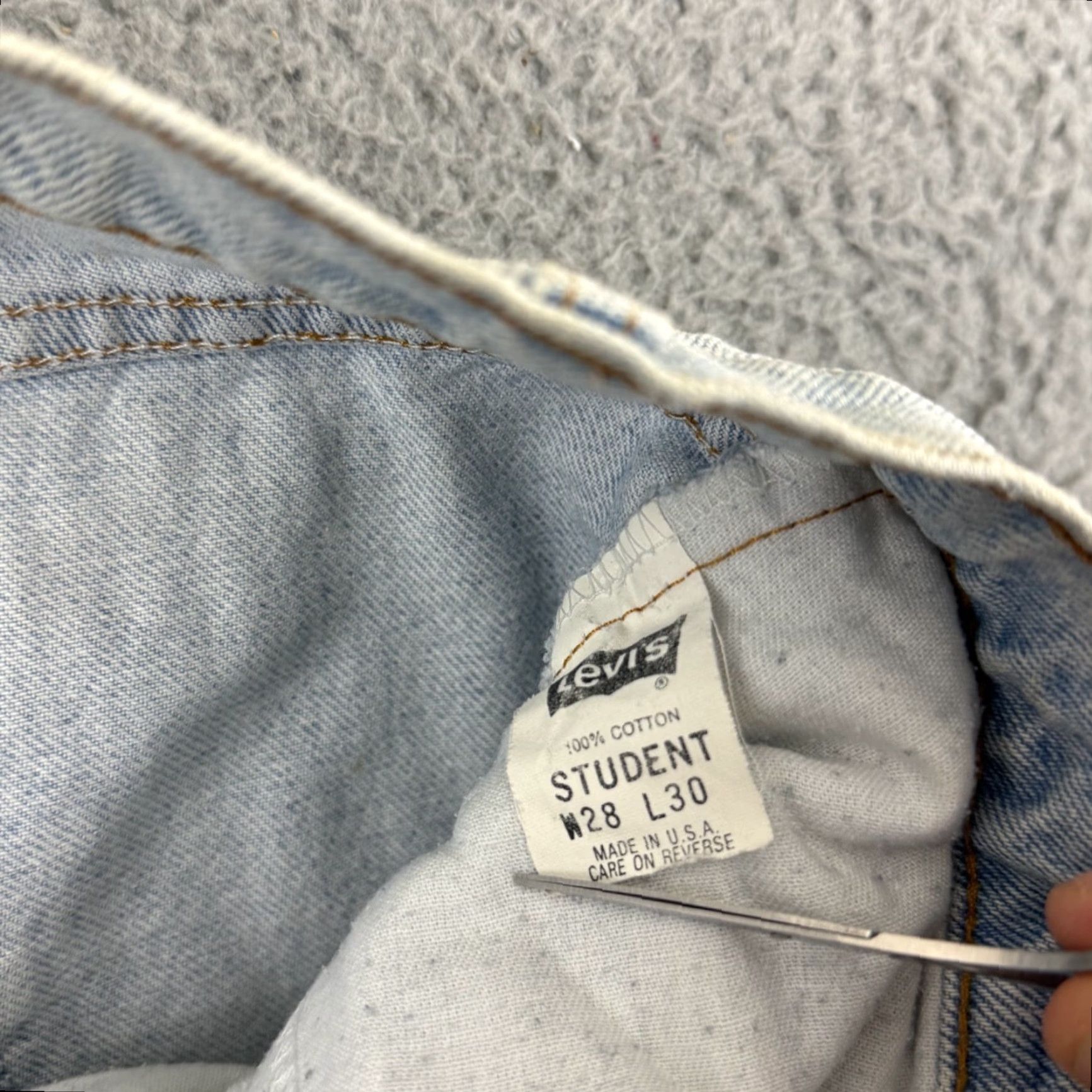 Levi's VINTAGE Levi's 550 Jeans Straight 27x30 Blue Denim 90s Orange Tab USA Mens Regular 5-Pocket Wool? Size US 27 - 5 Thumbnail