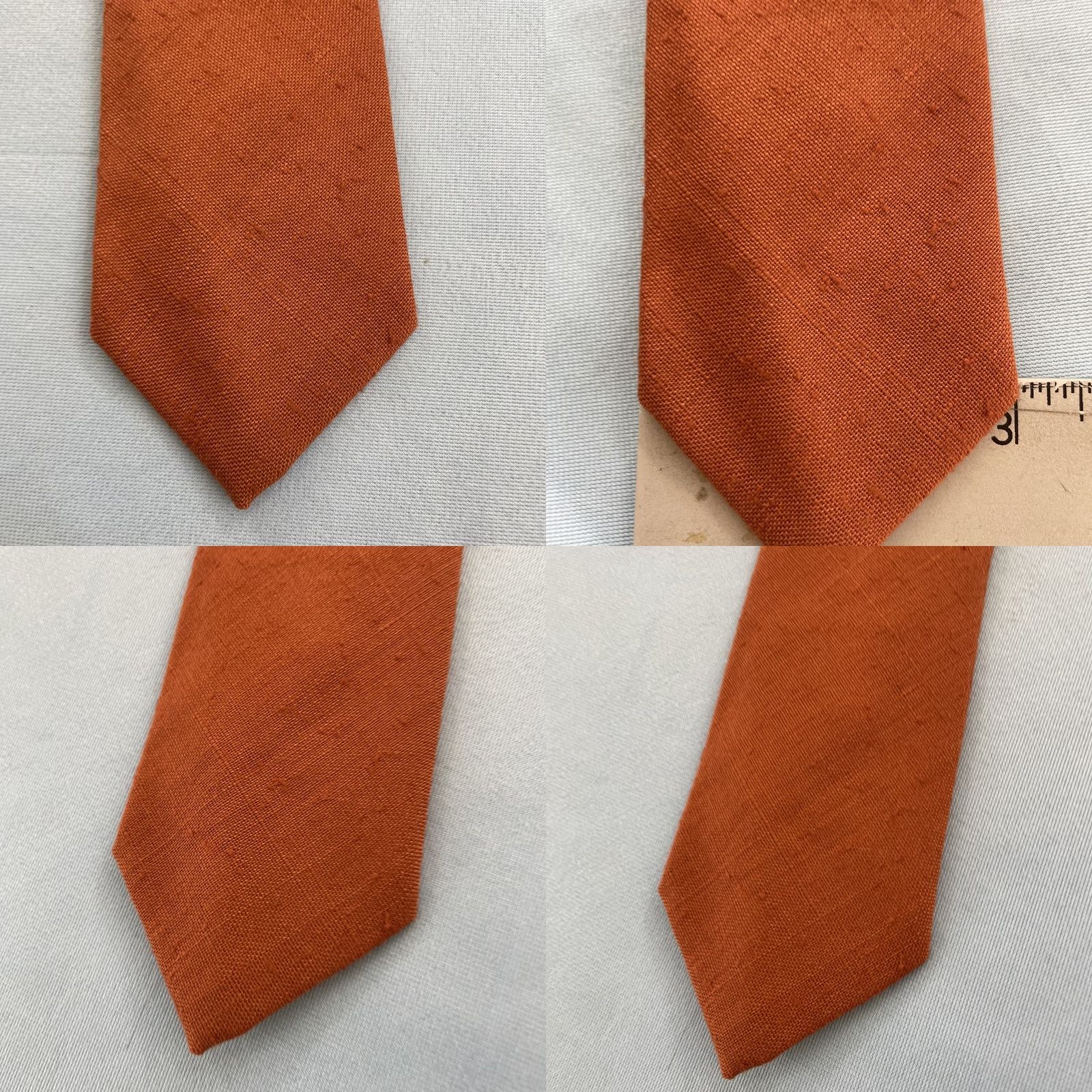 Vintage VTG Macy's Mens Store Robert Stewart Solid Rust Orange Silk NeckTie 3x57 Vintage Necktie Tie Men Size ONE SIZE - 8 Thumbnail