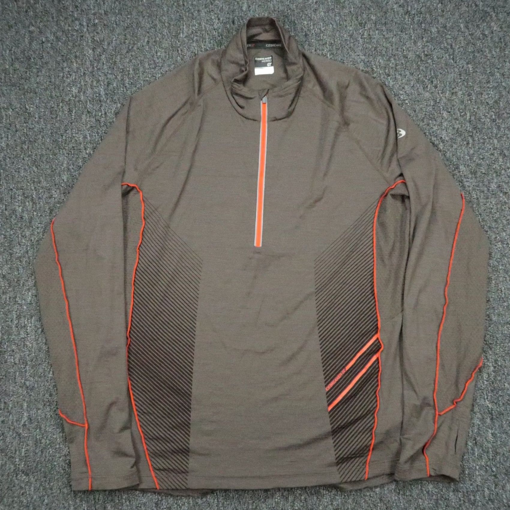 Icebreaker Icebreaker Pullover Mens Large Brown GT Merino Wool Quarter Zip Performance Hoodie Size US L / EU 52-54 / 3 - 2 Thumbnail
