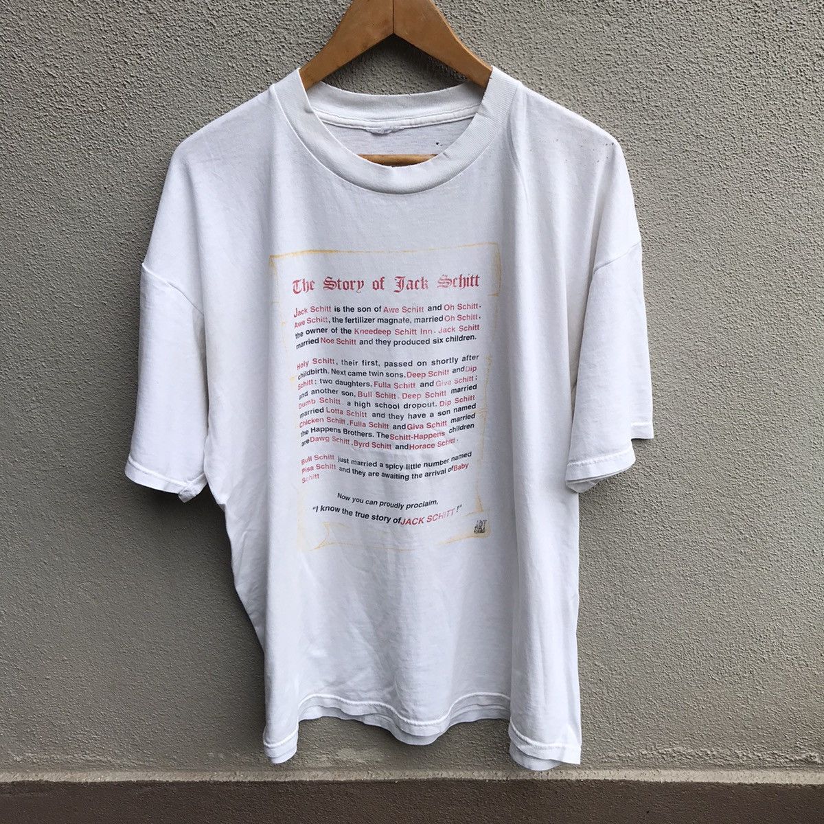 Vintage Vintage 90s JACK SCHITT wording tee parody distressed Size US XL / EU 56 / 4 - 1 Thumbnail