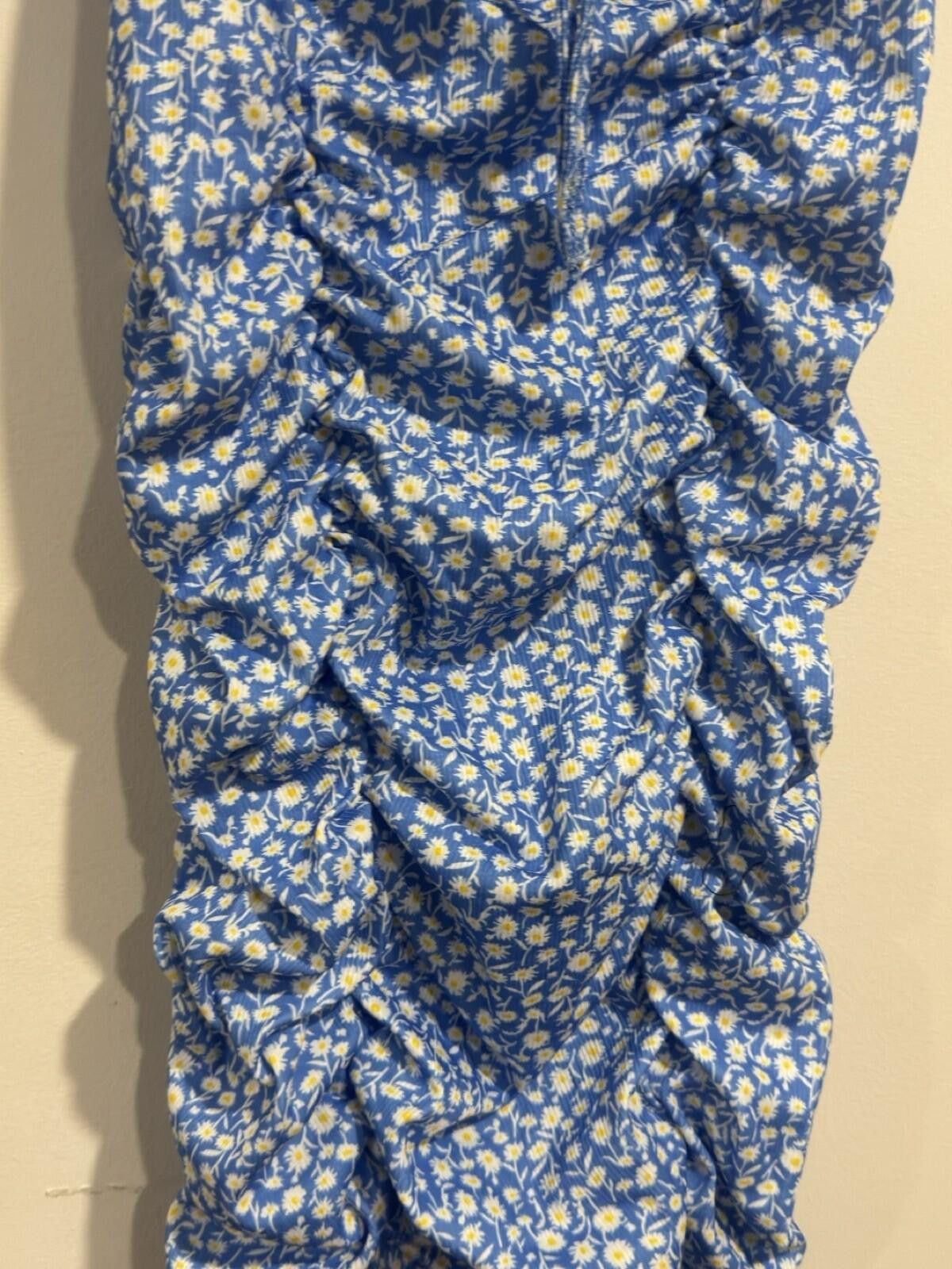 Other Ditsy Sweetheart Neck Puff Slve Tie Front Ruched Bodycon Drs Size XL / US 12-14 / IT 48-50 - 9 Thumbnail