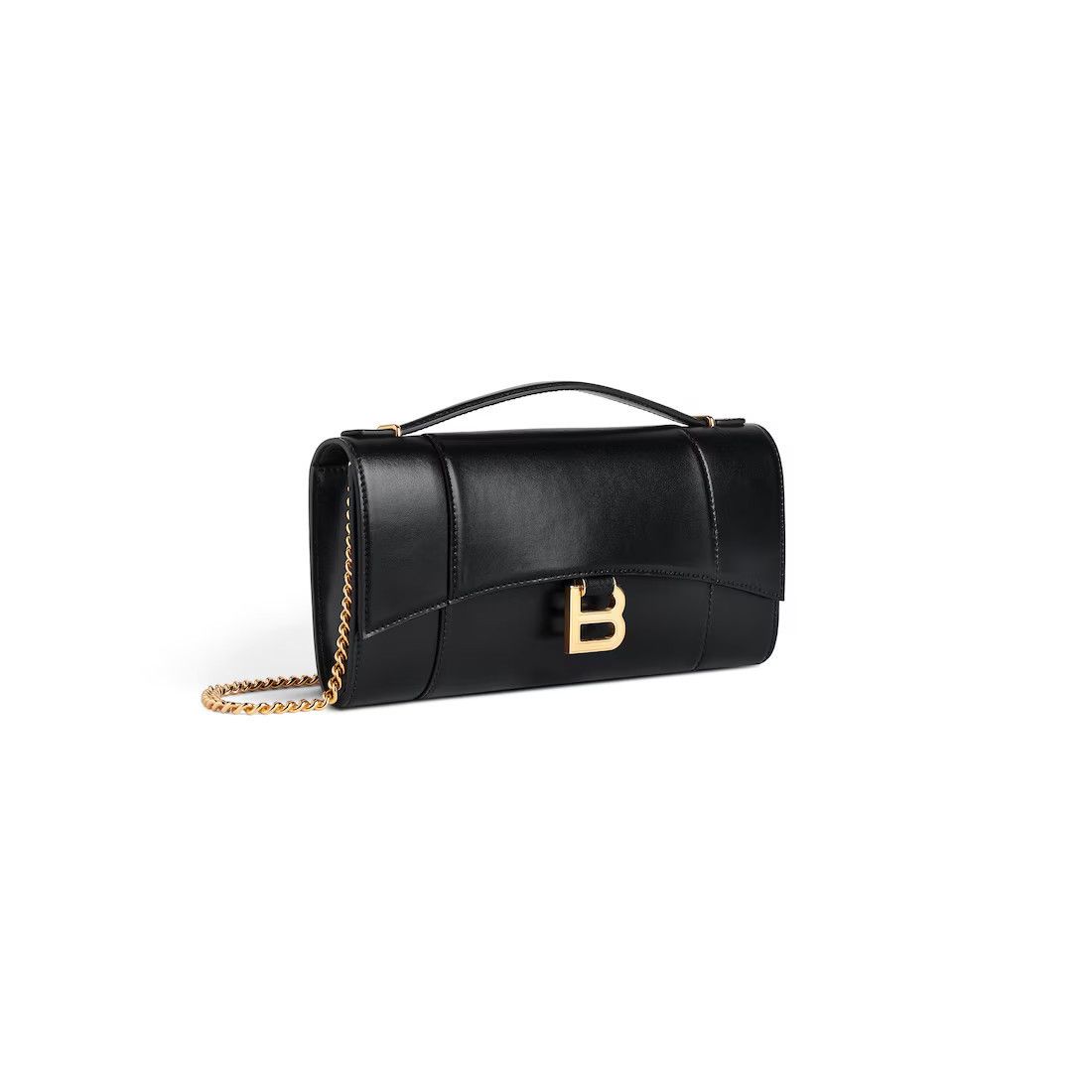 Balenciaga BALENCIAGA Hourglass $1690 Black Pochette With Chain Bag New Size ONE SIZE - 3 Thumbnail