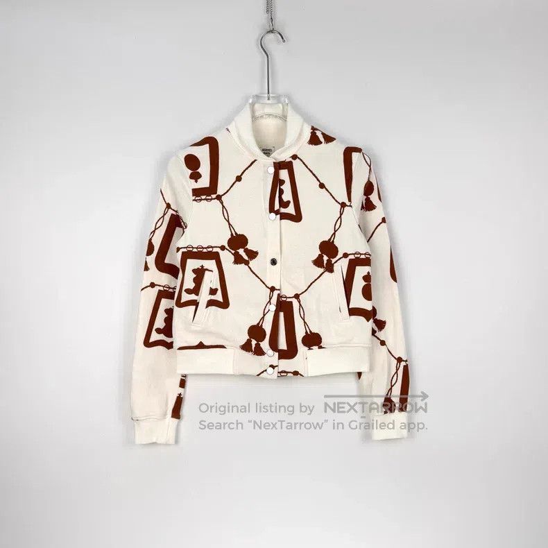 Hermes Hermes White and Brown Rope Pattern Jacket Size XS / US 0-2 / IT 36-38 - 3 Thumbnail
