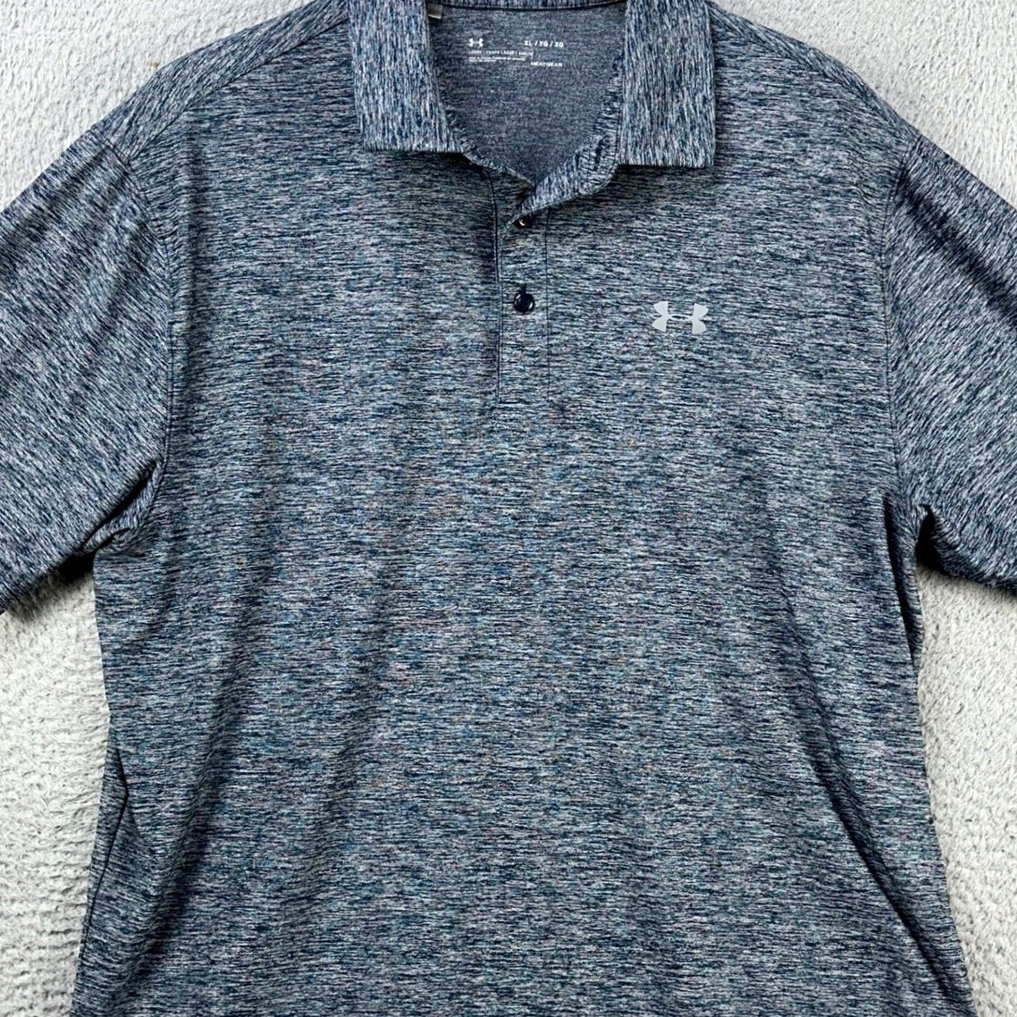 Under Armour Under Armour Heat Gear Polo Shirt Golf Rugby Mens XL Navy Salt Pepper Short Sleeve Boys? Size US XL / EU 56 / 4 - 2 Thumbnail