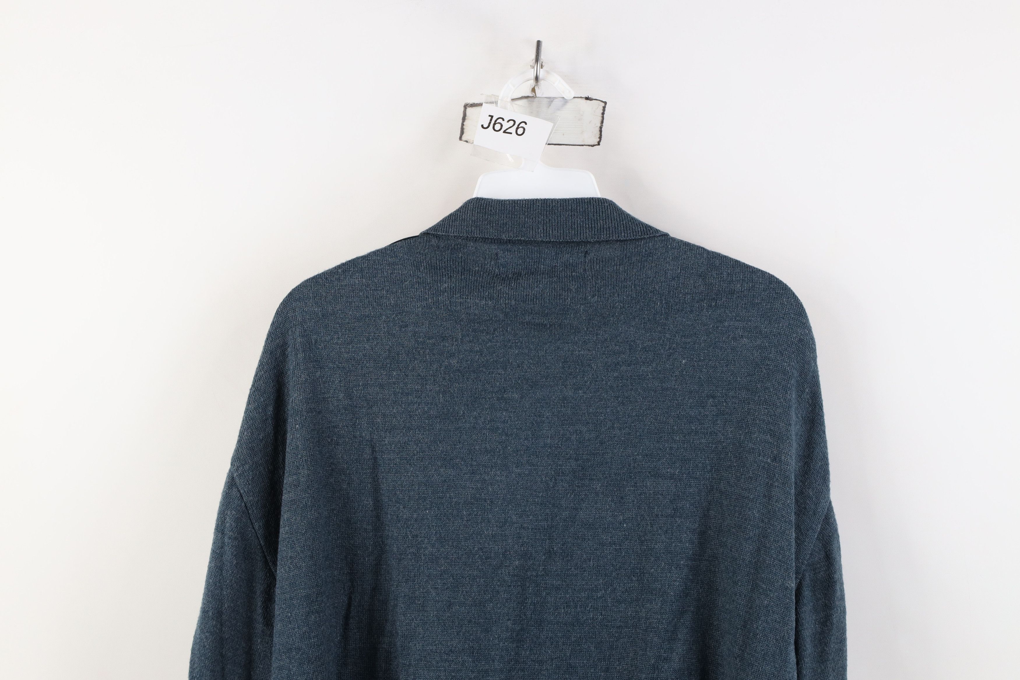 Vintage Vintage 90s Streetwear Trim Knit Collared Polo Sweater Blue Size US L / EU 52-54 / 3 - 12 Thumbnail