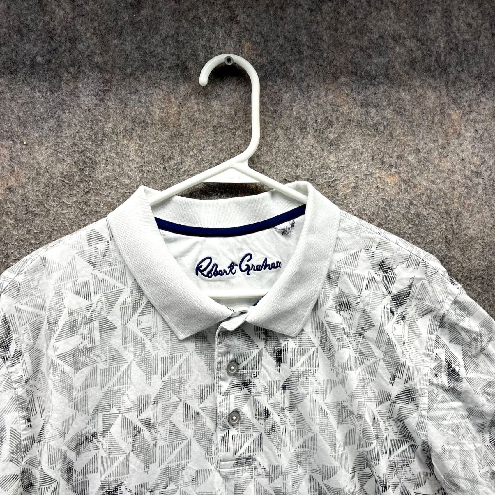 Robert Graham VINTAGE Robert Graham Polo Shirt Mens XL Gray White Geometric Golf Abstract RARE Size US XL / EU 56 / 4 - 3 Thumbnail
