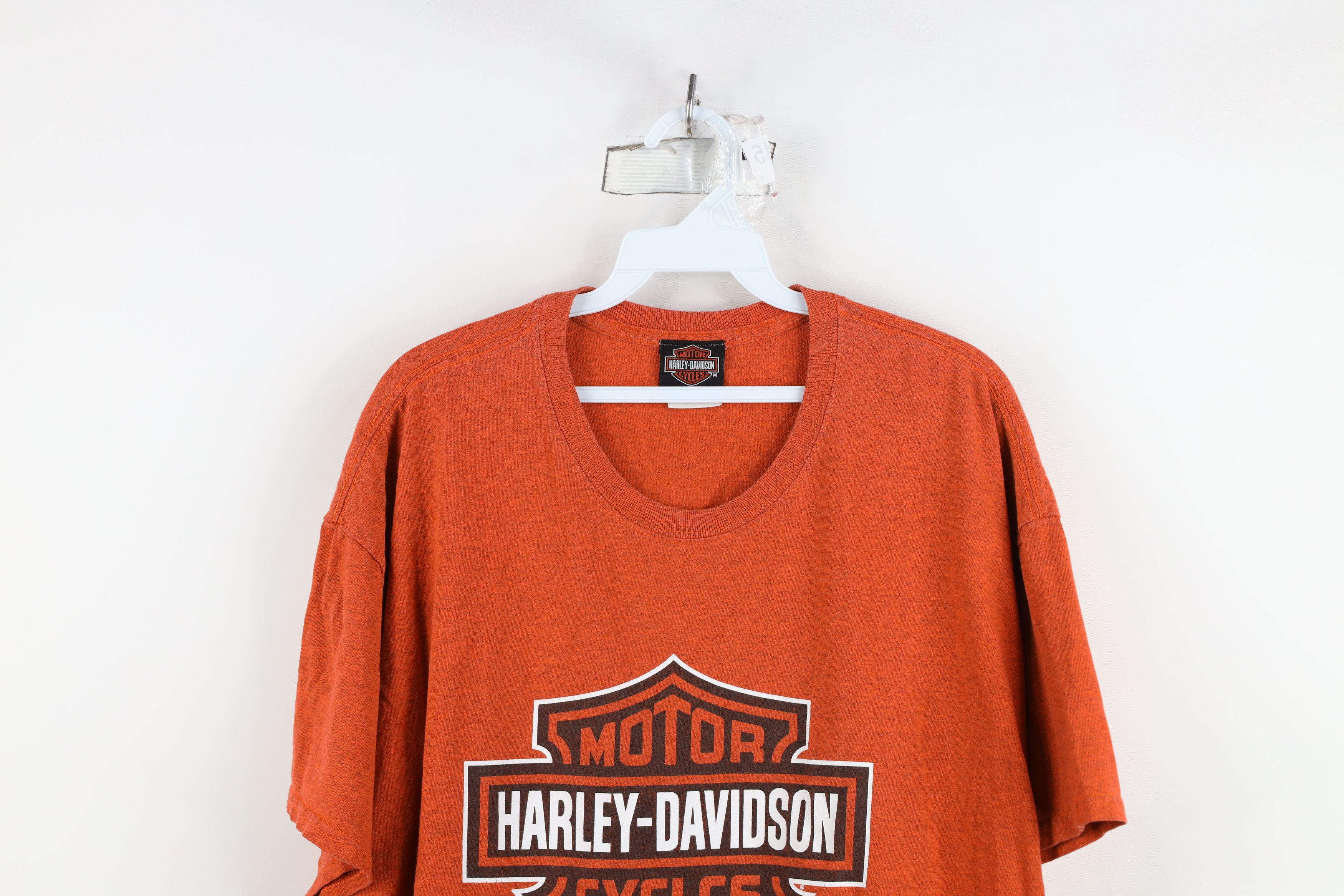 Harley Davidson Vintage Y2K Harley Davidson Spell Big Logo T-Shirt Orange Size US XL / EU 56 / 4 - 2 Thumbnail