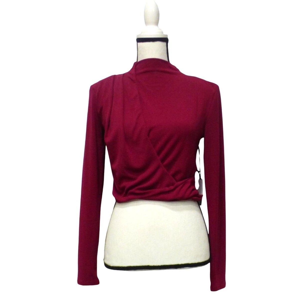 ASTR The Label ASTR Asymmetrical Pleated Cutout Mock Neck Sweater Top, Berr Size S / US 4 / IT 40 - 3 Thumbnail