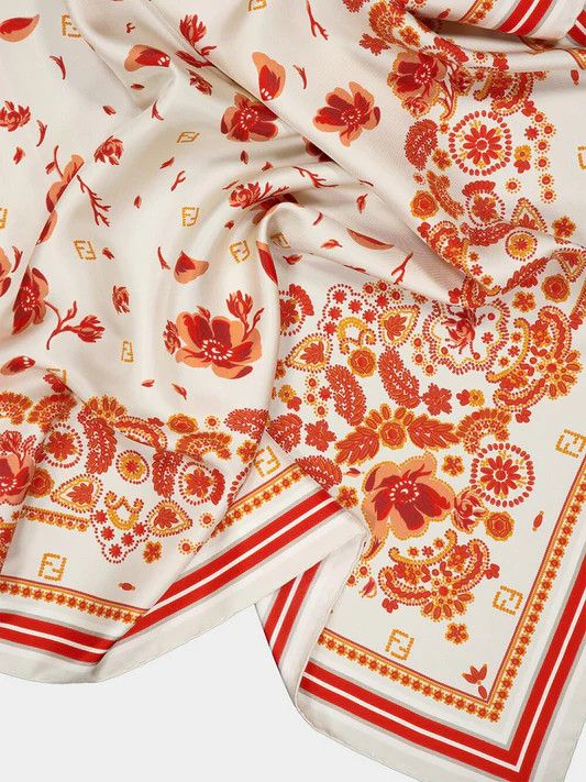 Fendi o1s1wg110426 Size:OS/Ff Foulard in White Size ONE SIZE - 2 Thumbnail