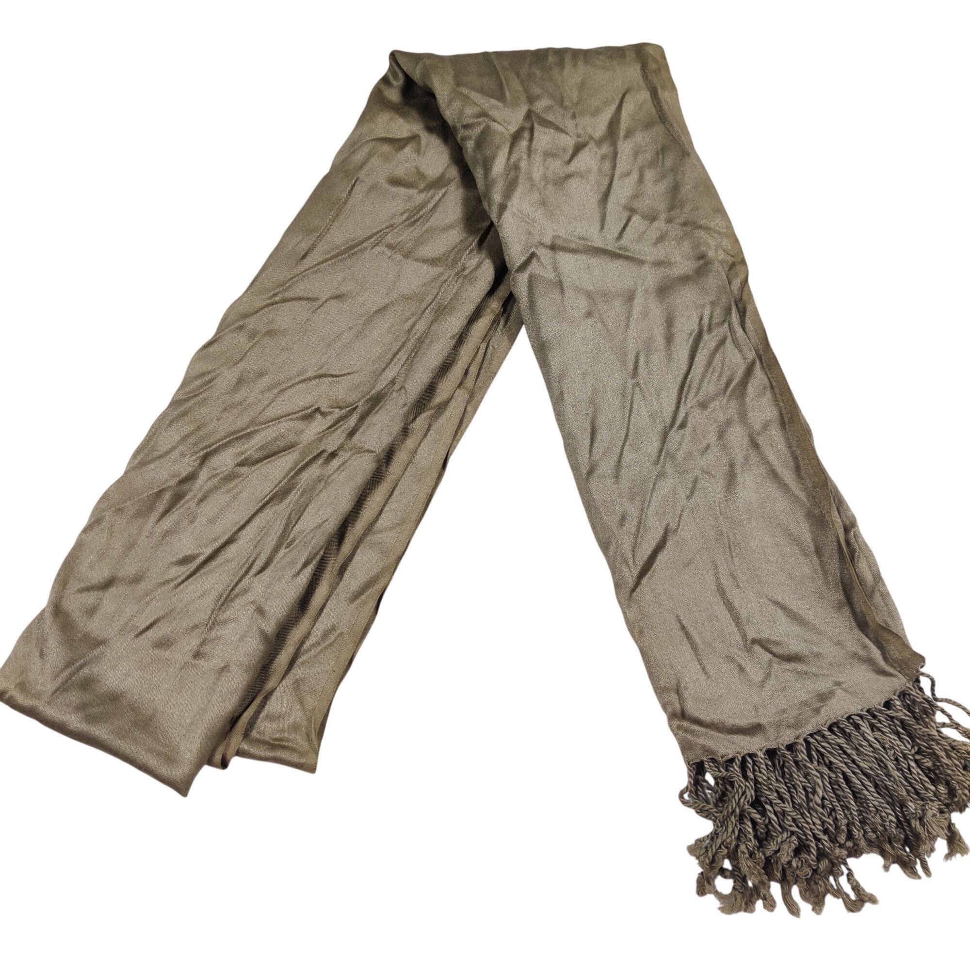 Other Taupe Gray Fringe Scarf Lightweight Soft Drape Minimalist Bo Size ONE SIZE - 5 Thumbnail