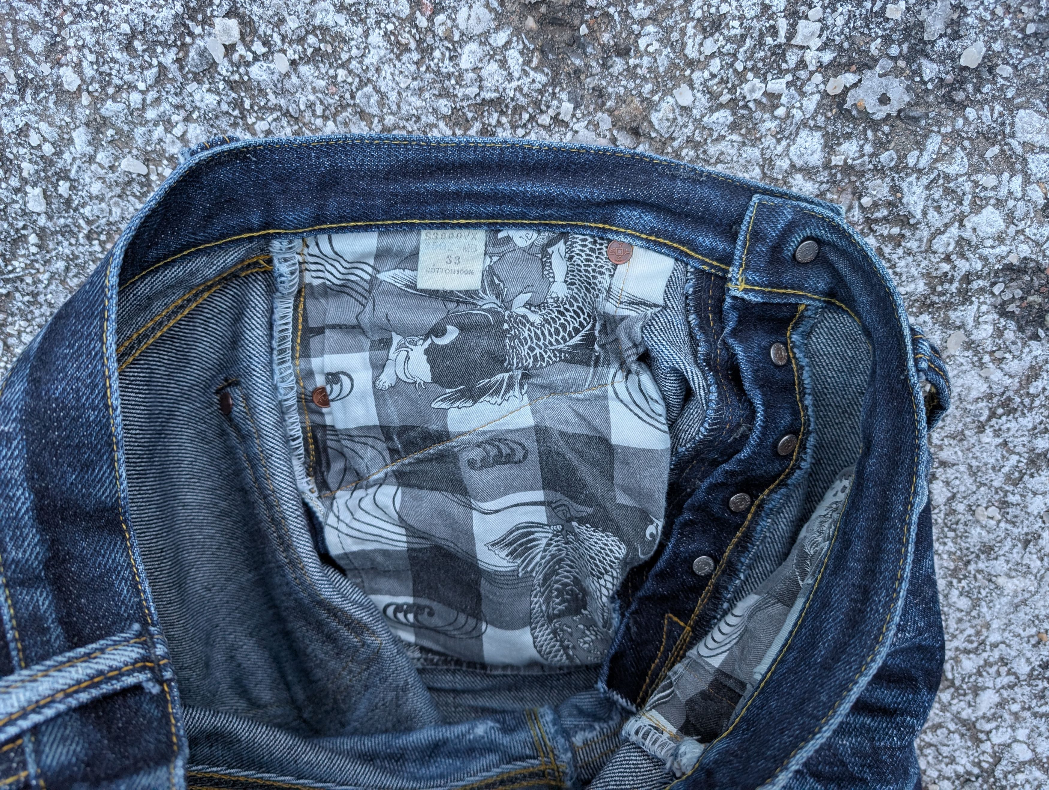 Samurai Jeans Samurai S3000VX 25Oz Selvedge Straight Cut Benkei Size US 33 - 7 Thumbnail