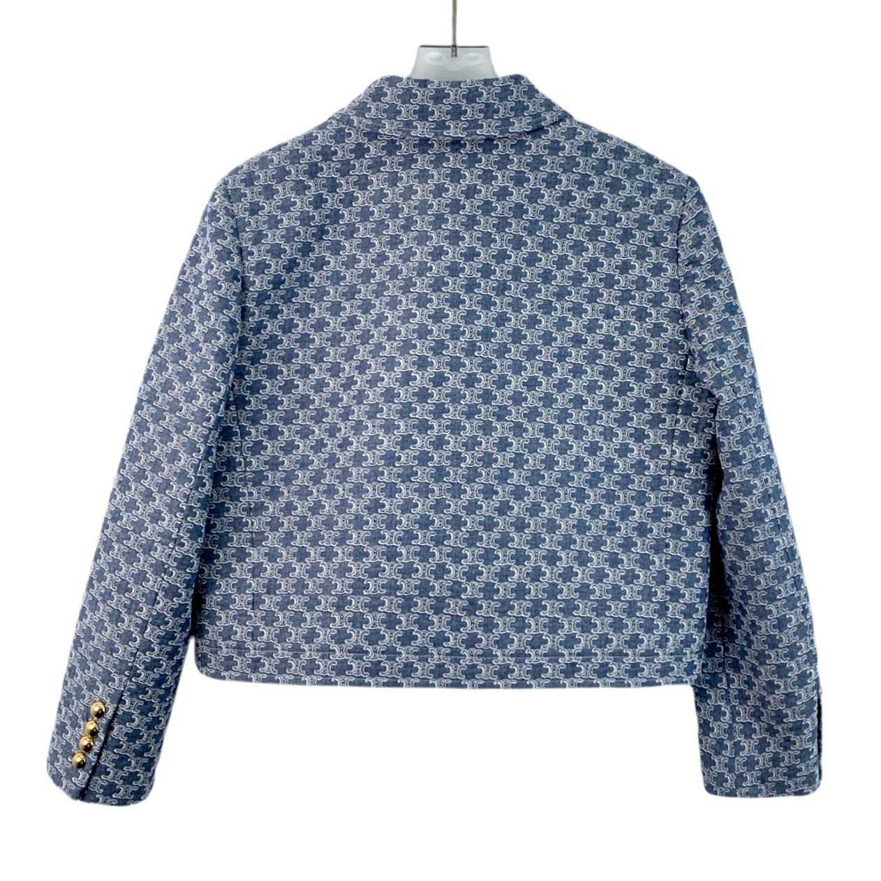 Celine Celine Blue Arc de Triomphe Print Cotton Long Sleeve Button- Size XS / US 0-2 / IT 36-38 - 8 Thumbnail