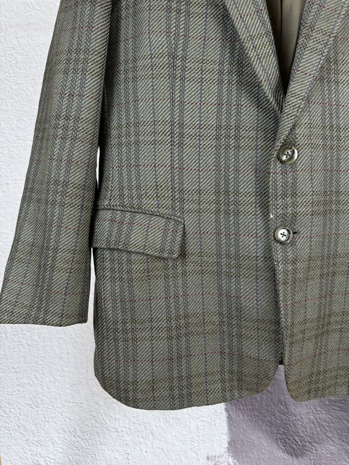 Vintage Yves Saint Laurent diffusion hommes checkered wool blazer Size 44R - 5 Thumbnail