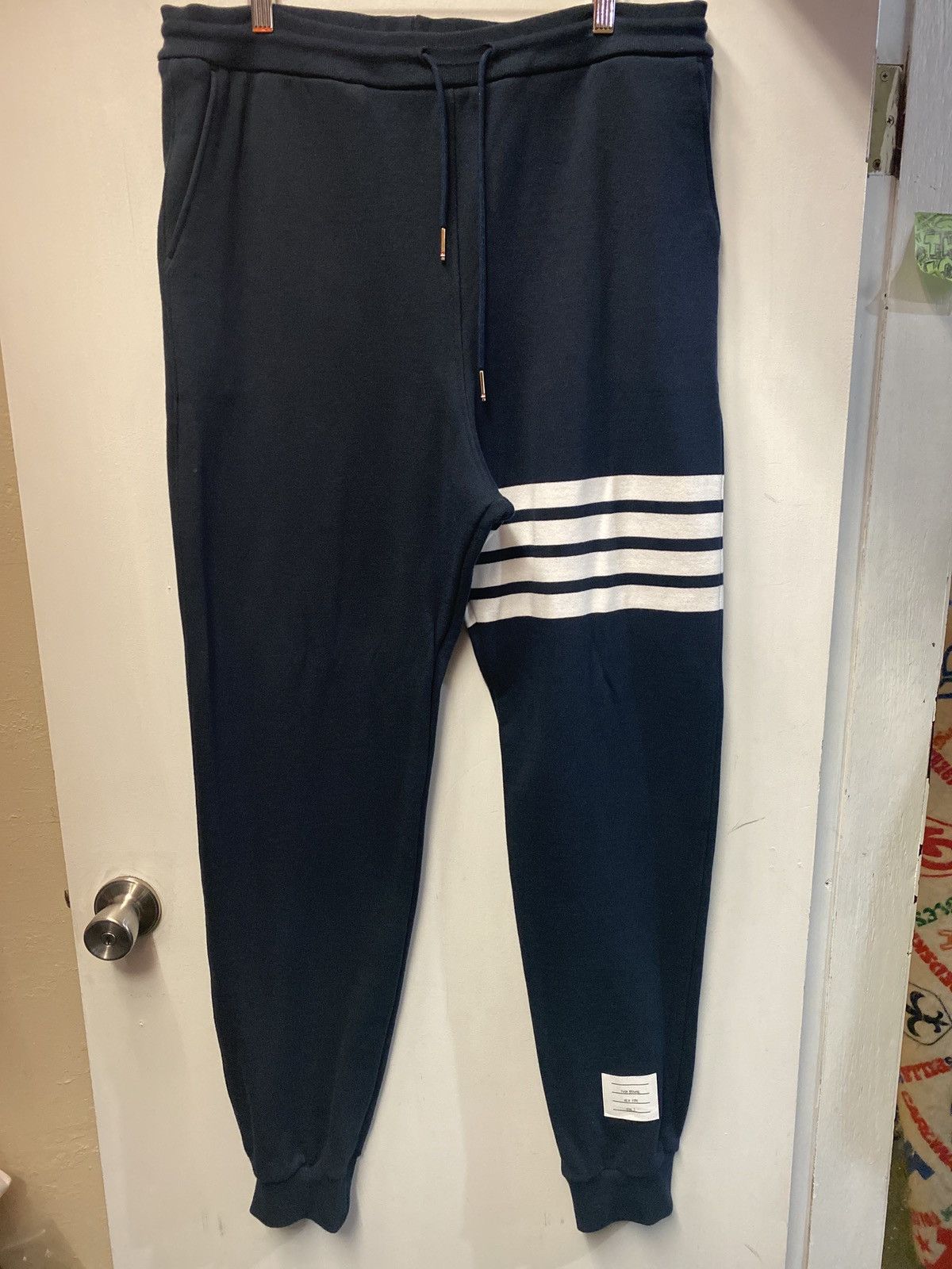 Thom Browne Thom Browne 4 Bar Navy Sweatpants Size US 40 / EU 56 - 1 Thumbnail