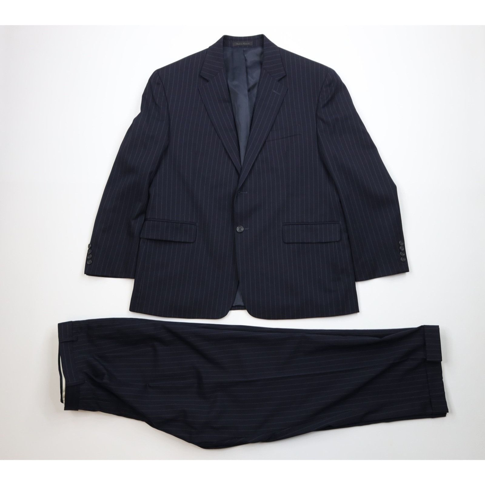 Chaps Vintage Chaps 2 Piece Wool Pinstriped Suit Wedding Size 44S - 1 Thumbnail