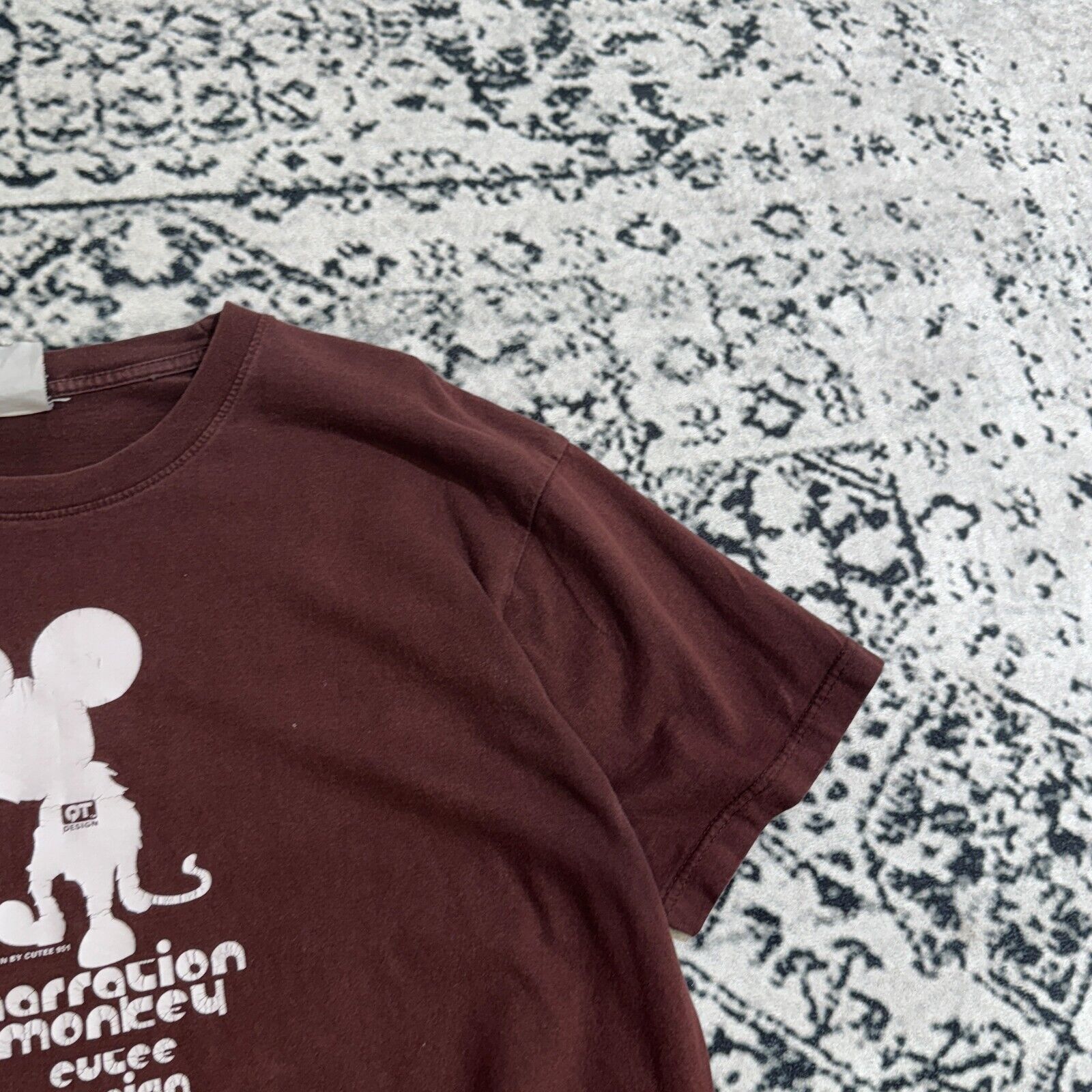 Vintage Vintage Brown Cotton T-Shirt Size M Cute Monkey Design Y2K Size US M / EU 48-50 / 2 - 5 Thumbnail