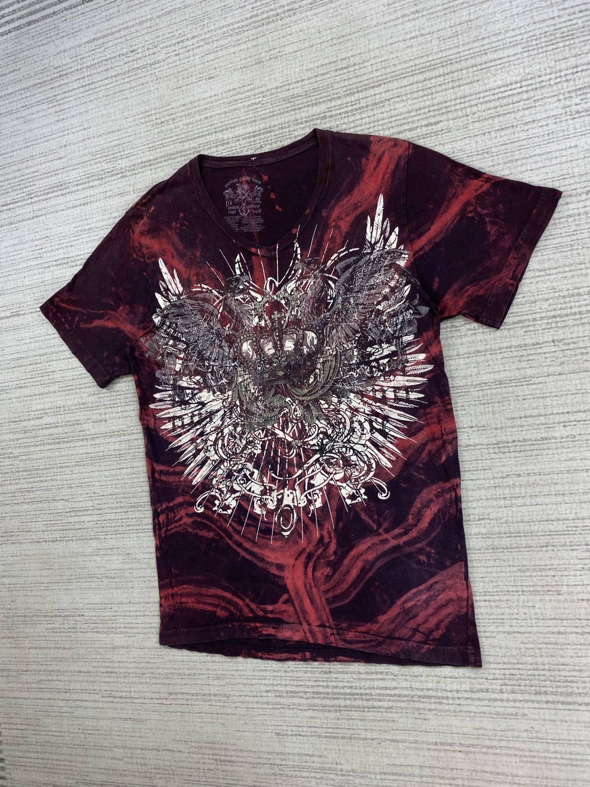 Affliction × Japanese Brand × Vintage Vintage Cross Wing Full Printed Tie Dye Rare T-Shirt Size US M / EU 48-50 / 2 - 4 Thumbnail