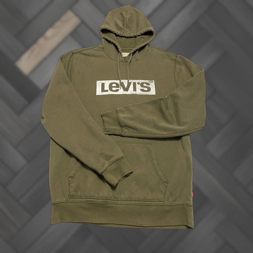 Levi's Levi's Hoodie Mens Size S Green Logo Pocket Crew Neck Long Sleeve Pullover Sweatshirt Regular Fit Size US S / EU 44-46 / 1 - 1 Thumbnail