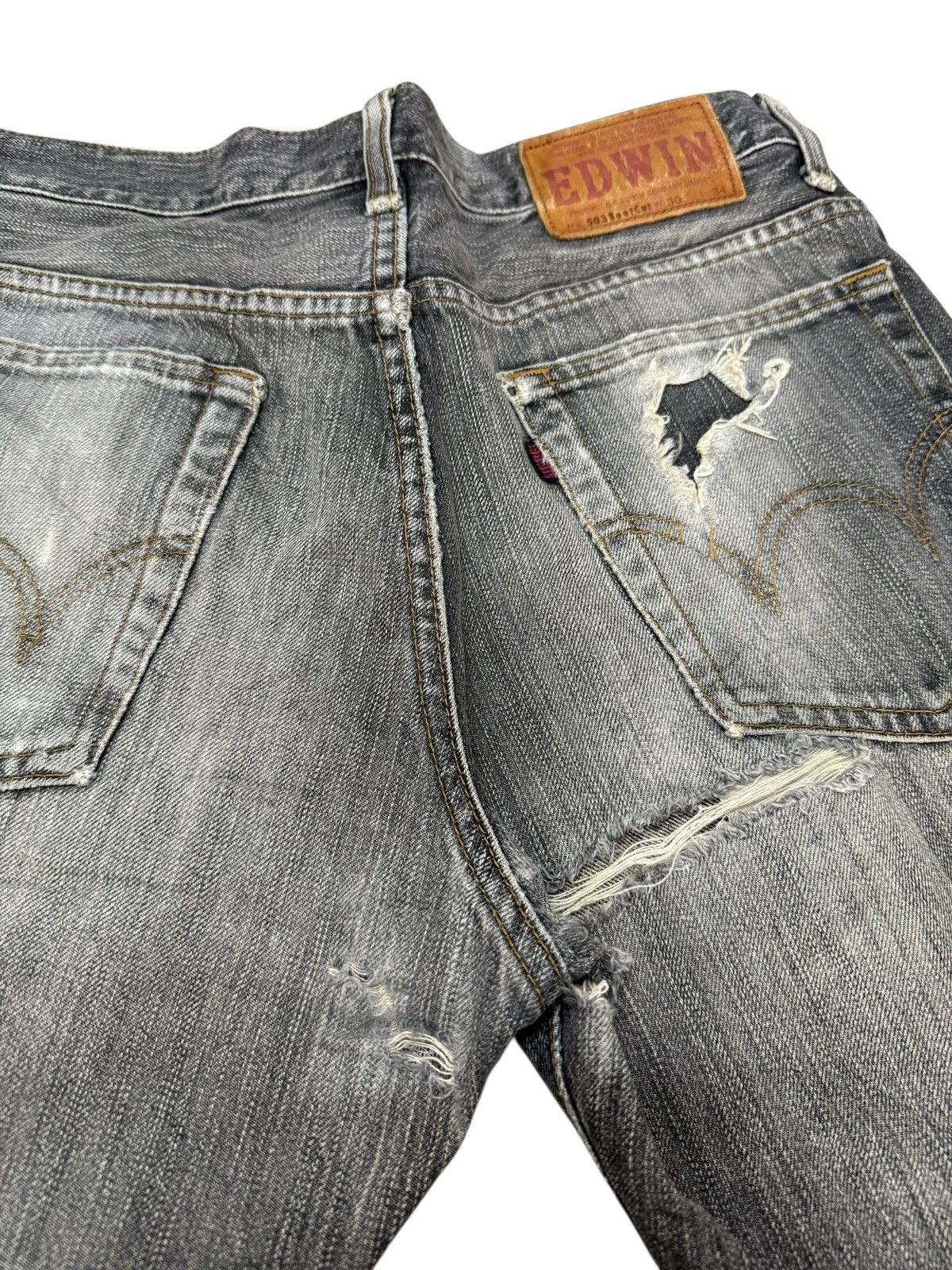 Edwin Flared Jeans Edwin 503 Japan Distressed Boot Cut Denim Size US 29 - 17 Thumbnail
