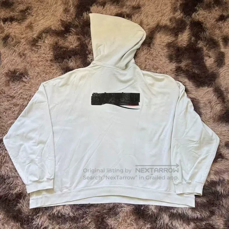 Balenciaga Balenciaga Distressed Tape Coca-Cola Wave White Hoodie Size US L / EU 52-54 / 3 - 2 Thumbnail
