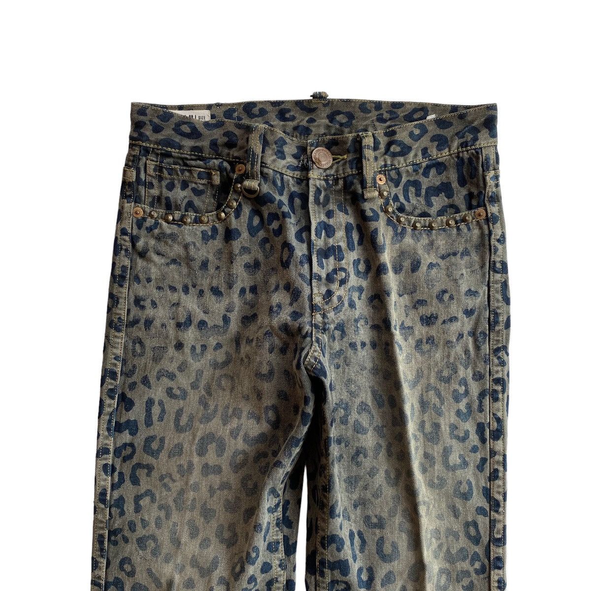 Hysteric Glamour × Japanese Brand Co&Lu Leopard Print Washed Denim Pants Size US 28 / EU 44 - 4 Thumbnail