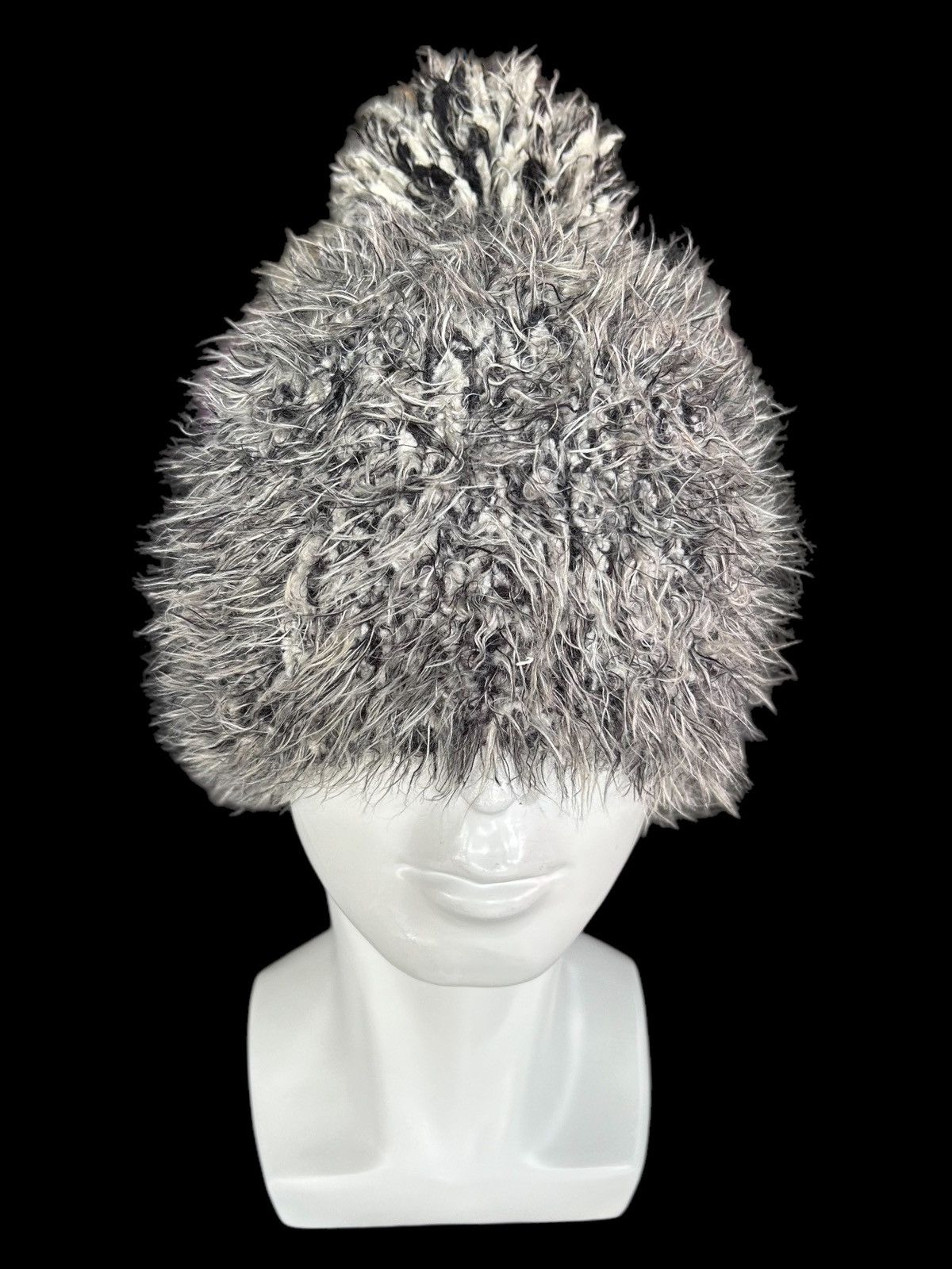14th Addiction × Hysteric Glamour × Japanese Brand Punk Bondage Style Mohawk Mohair fur Beanie Hats RaRe 🎌☠️☠️ Size ONE SIZE - 1 Thumbnail