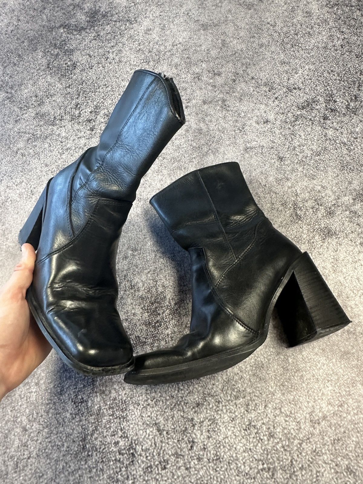 Designer Y2K Vintage Leather High Shoes Avant Garde Style Opium USA O Size US 9 / IT 39 - 2 Thumbnail
