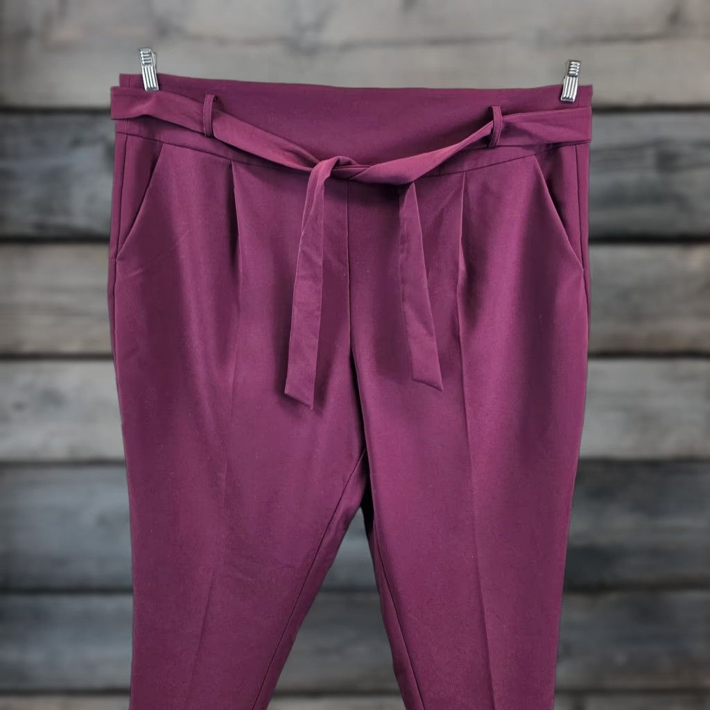 Torrid Torrid Womens Skinny Pants Sz 24 Tie Front High Waisted Purple Burgundy Size 42" / US 20 - 1 Thumbnail